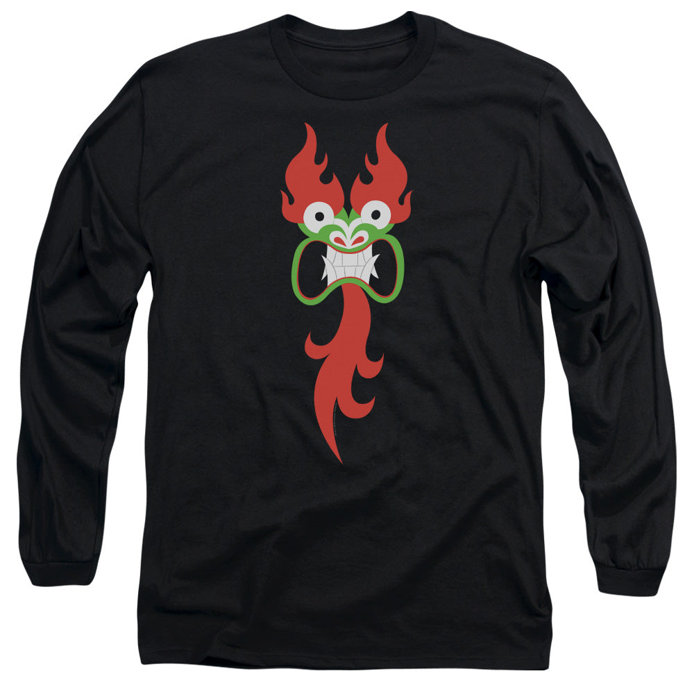 Samurai Jack Aku Face Mens Long Sleeve Shirt Black Officially Licensed Officially Licensed