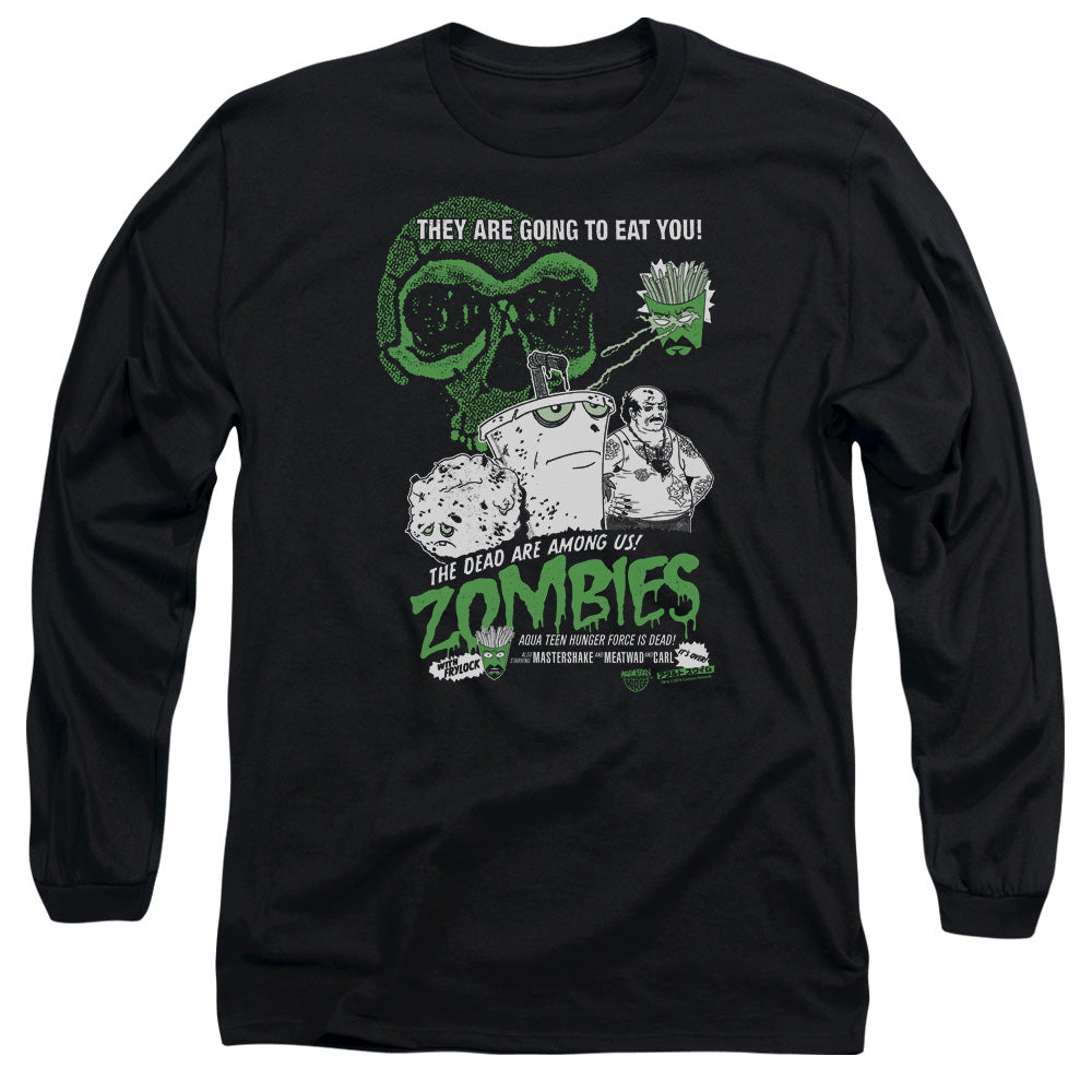 Aqua Teen Hunger Force Zombies Mens Long Sleeve Shirt Black Officially Licensed