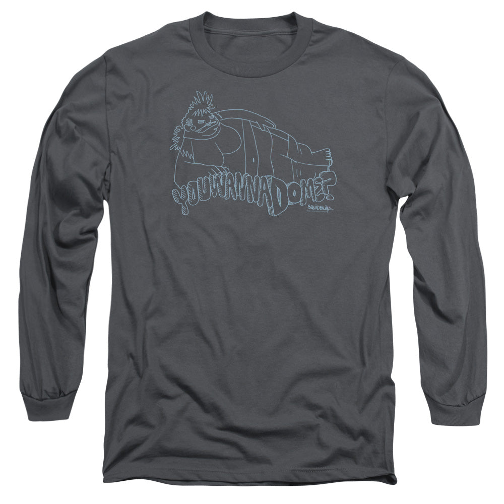 Squidbillies Krystal Mens Long Sleeve Shirt Charcoal Officially Licensed Officially Licensed