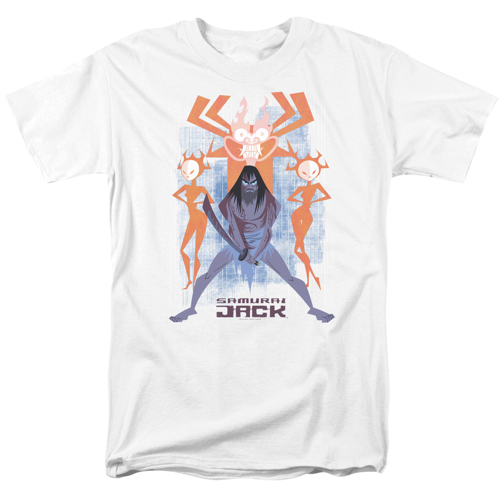Samurai Jack Jack Vs Evil Mens T Shirt White Officially Licensed
