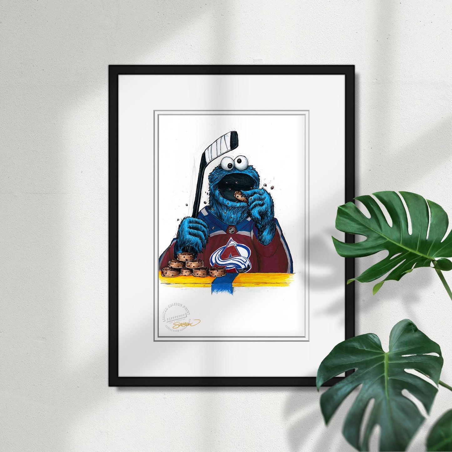 Cookie Monster x NHL Avalanche Limited Edition Art Print