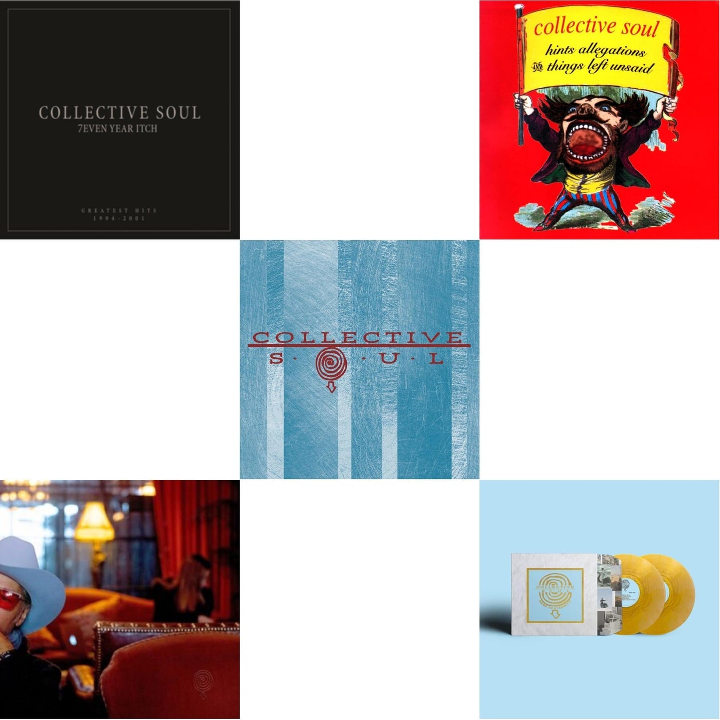 Collective Soul - Vibrating & Here To Eternity & Collective Soul & Hints Allegations & Things Left Unsaid & 7Even Year Itch: Greatest Hits, 1994-2001 - LP Vinyl Bundle