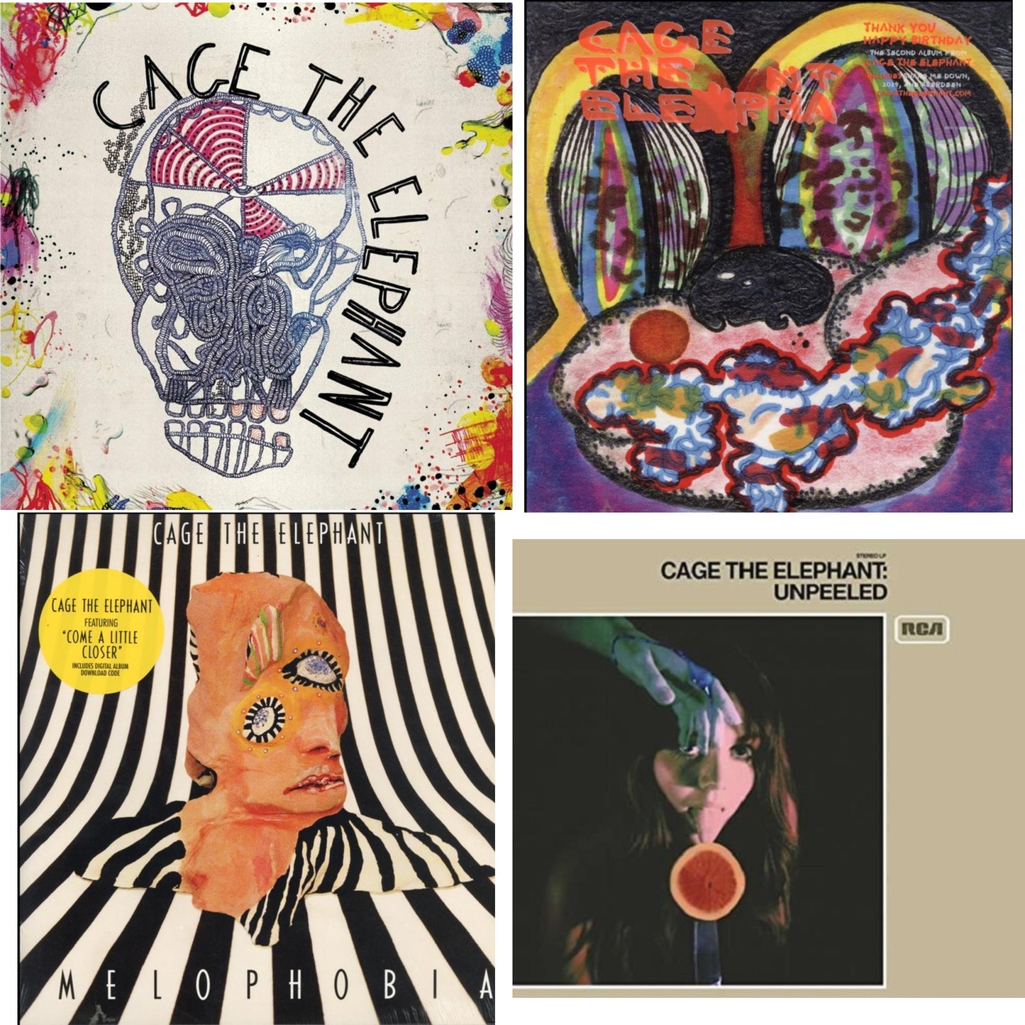 Cage The Elephant - Cage The Elephant (180G) & Thank You Happy Birthday & Melophobia (180G/Dl Card) & Unpeeled (2LP/140G/Gatefold)