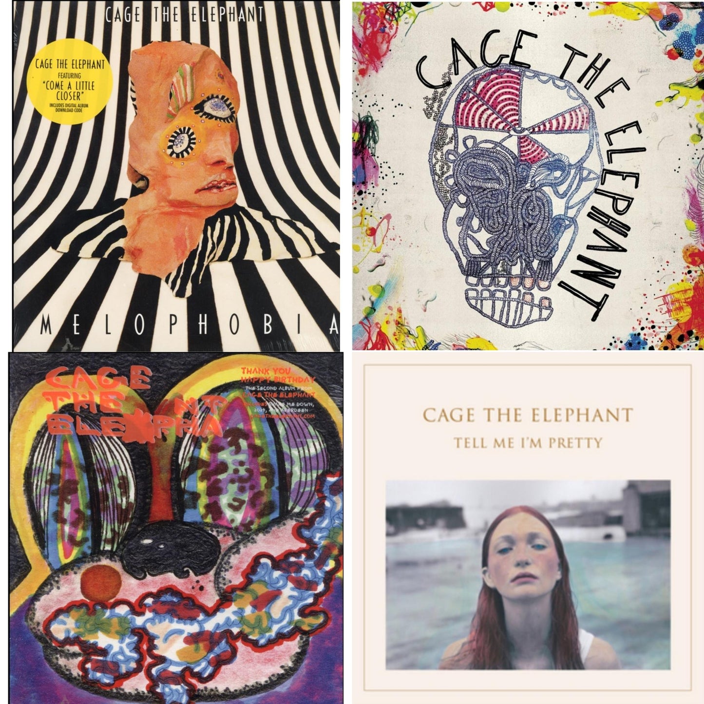 Cage The Elephant - Cage The Elephant (180G) & Thank You Happy Birthday & Tell Me I'm Pretty (180G/Dl Card/Gatefold) & Melophobia (180G/Dl Card) - LP Vinyl Bundle
