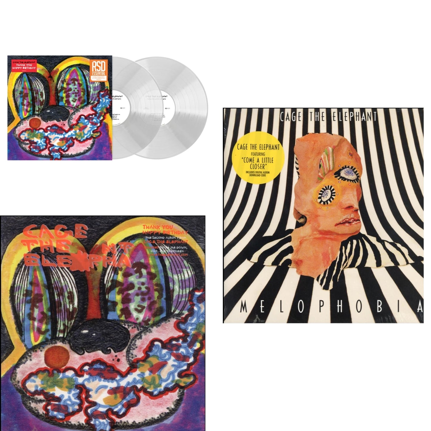 Cage The Elephant - Thank You Happy Birthday (2LP/Utra Clear Vinyl) (Rsd Esstenial) & Thank You Happy Birthday & Melophobia (180G/Dl Card)