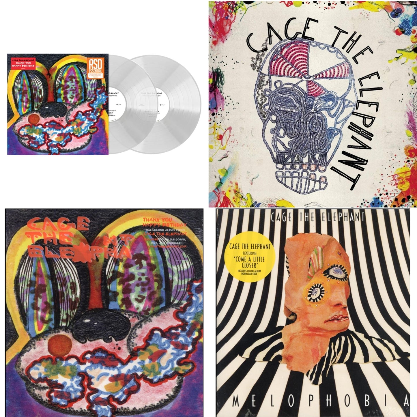 Cage The Elephant - Thank You Happy Birthday (2LP/Utra Clear Vinyl) (Rsd Esstenial) & Cage The Elephant (180G) & Thank You Happy Birthday & Melophobia (180G/Dl Card)