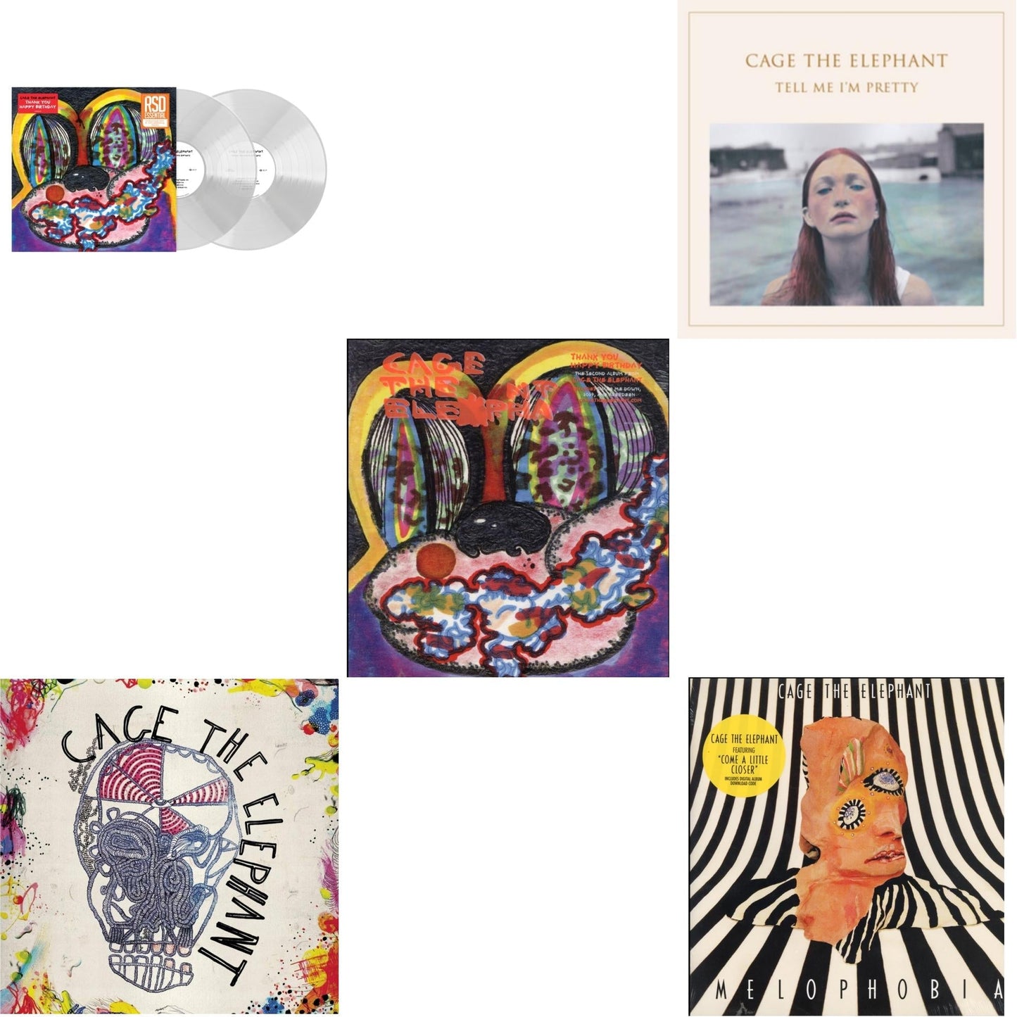 Cage The Elephant - Thank You Happy Birthday (2LP/Utra Clear Vinyl) (Rsd Esstenial) & Cage The Elephant (180G) & Thank You Happy Birthday & Tell Me I'm Pretty (180G/Dl Card/Gatefold) & Melophobia (180G/Dl Card)