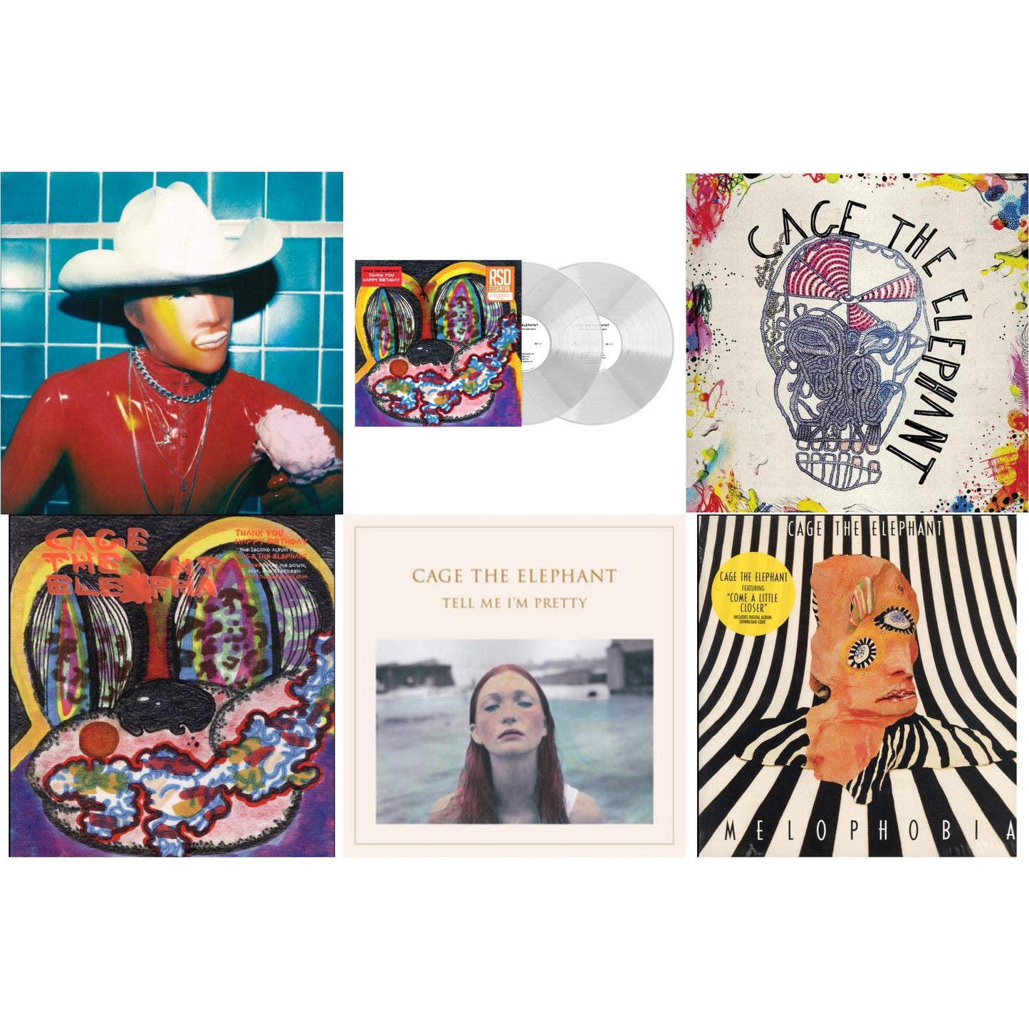 Cage The Elephant - Social Cues (140G/Dl Insert) & Thank You Happy Birthday (2LP/Utra Clear Vinyl) (Rsd Esstenial) & Cage The Elephant (180G) & Thank You Happy Birthday & Tell Me I'm Pretty (180G/Dl Card/Gatefold) & Melophobia (180G/Dl Card)