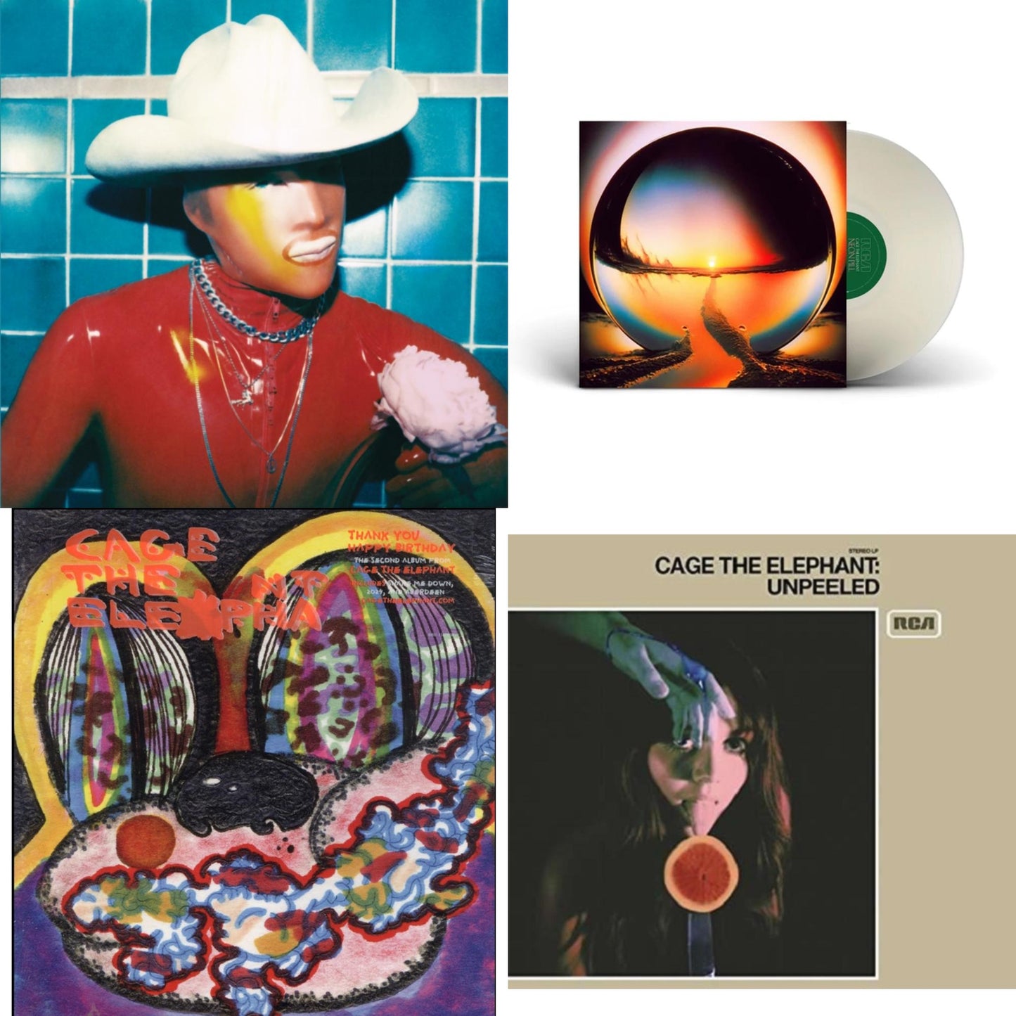 Cage The Elephant - Social Cues (140G/Dl Insert) & Neon Pill (Milky Clear LP Vinyl) (I) & Thank You Happy Birthday & Unpeeled (2LP/140G/Gatefold)