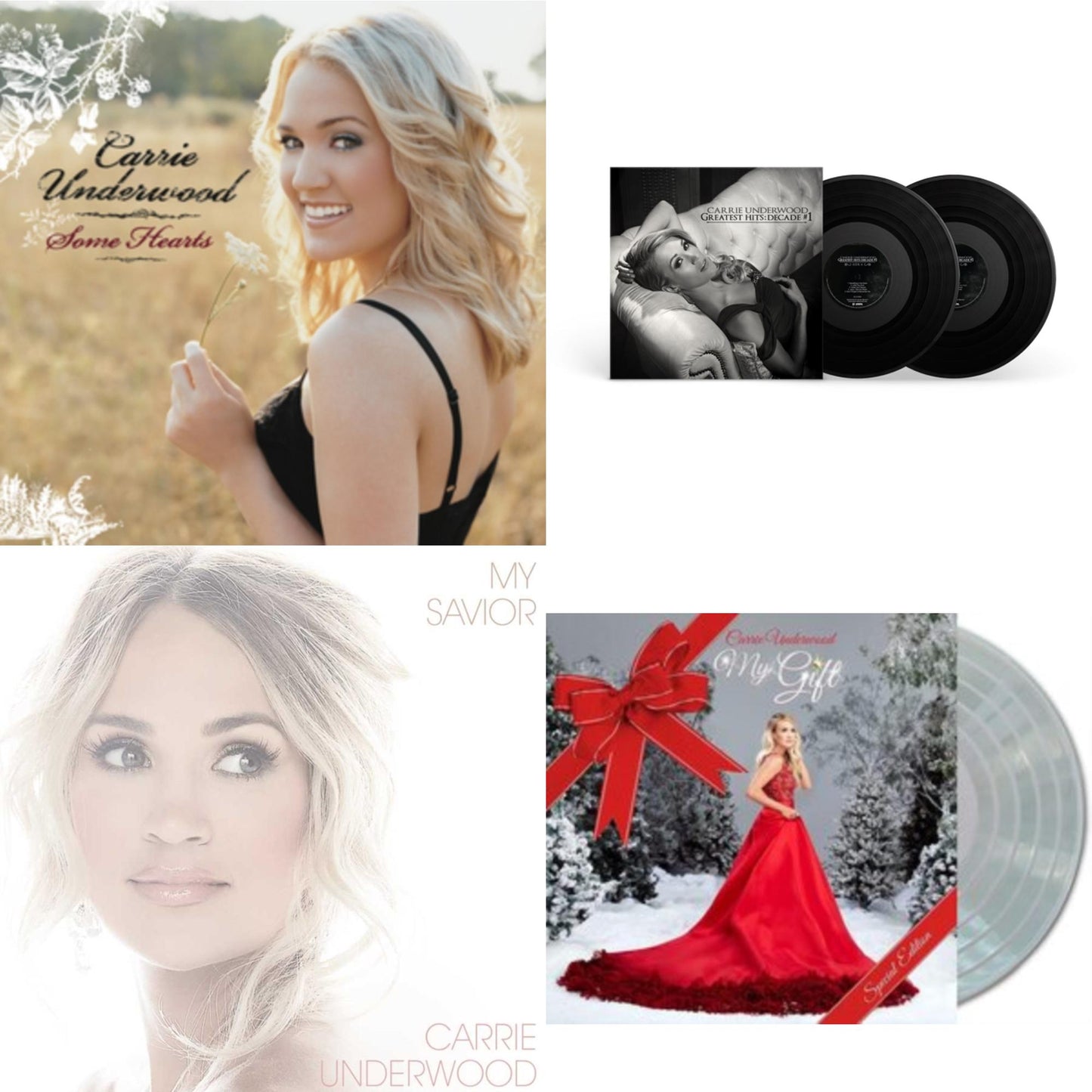 Carrie Underwood - Some Hearts (2LP) & Greatest Hits: Decade #1 (2LP) & My Savior (White Vinyl/2LP) & My Gift (Special Edition) (Crystal Clear Vinyl/2LP)
