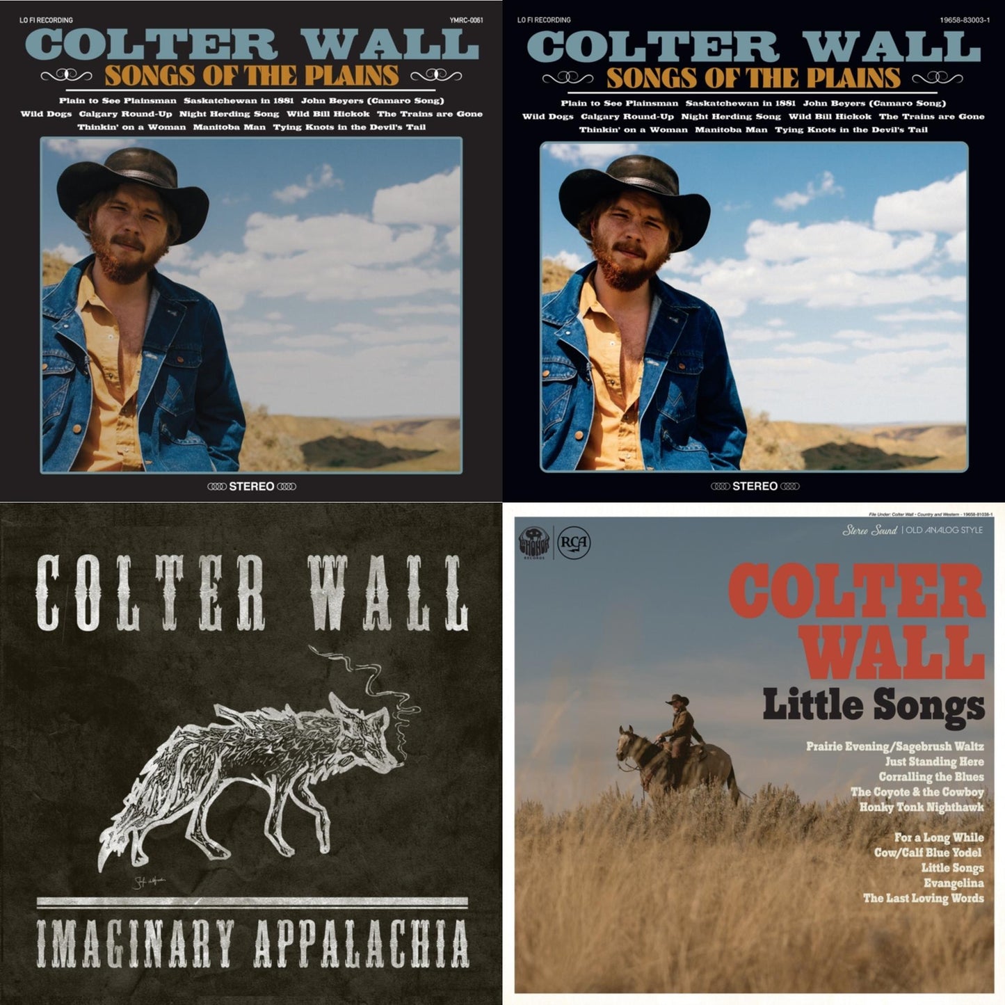 Colter Wall - Songs Of The Plains & Songs Of The Plains (Red LP Vinyl) & Imaginary Appalachia (Red LP Vinyl) & Little Songs