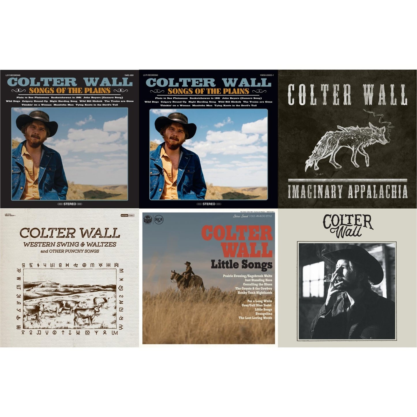 Colter Wall - Songs Of The Plains & Songs Of The Plains (Red LP Vinyl) & Imaginary Appalachia (Red LP Vinyl) & Western Swing & Waltzes (Red LP Vinyl) & Little Songs & Colter Wall (Red LP Vinyl)