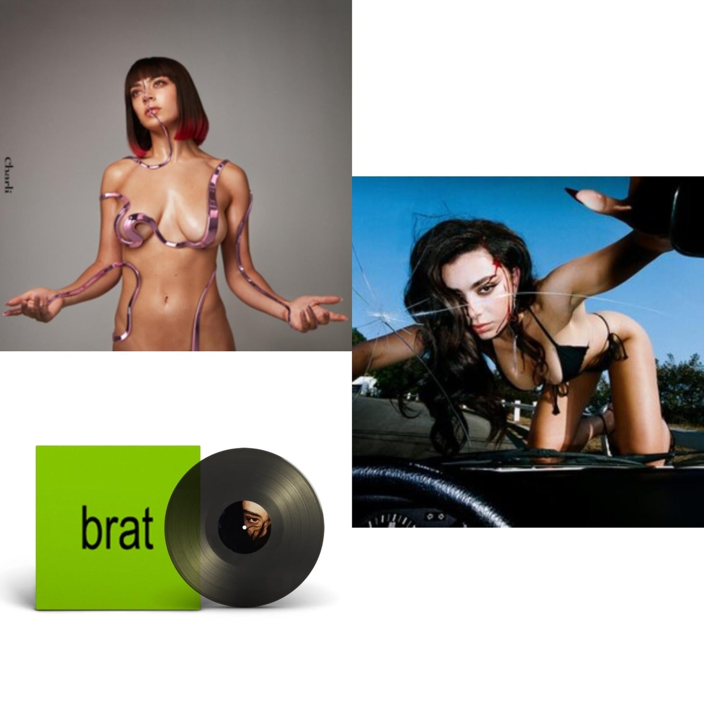 Charli Xcx - Brat (Black Ice LP Vinyl) & Charli Charli (2LP) & Crash