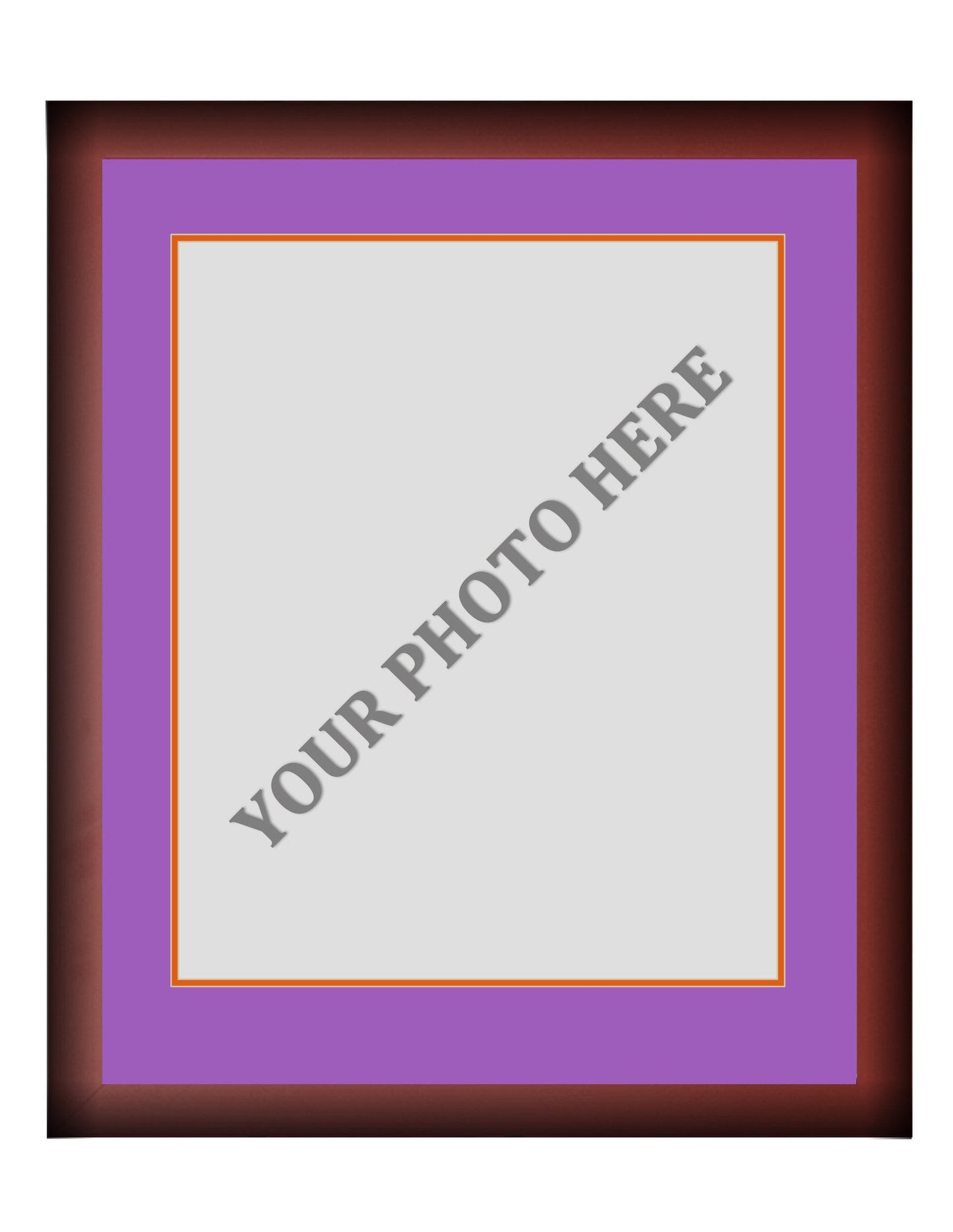 Frame Kit - Cherry Wood Frame | Purple Matting | Orange Trim
