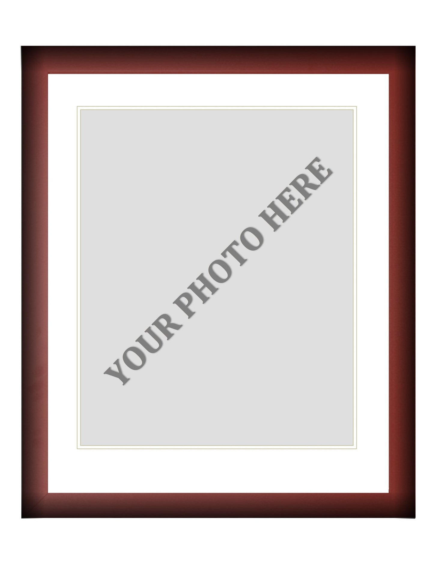 Frame Kit - Cherry Wood Frame | White Matting | White Trim