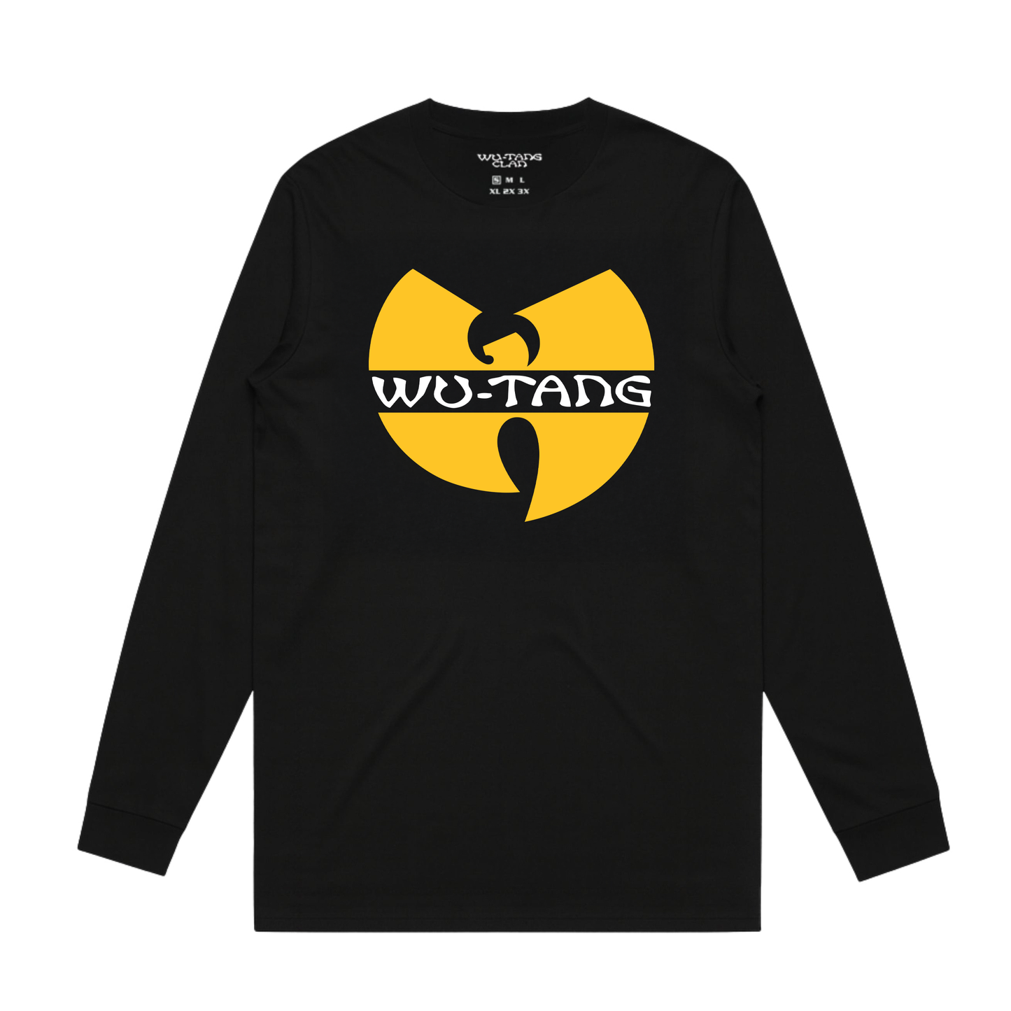 Wu-Tang Clan Classic Wu Logo Long Sleeve Tee Shirt Black Officially Licensed