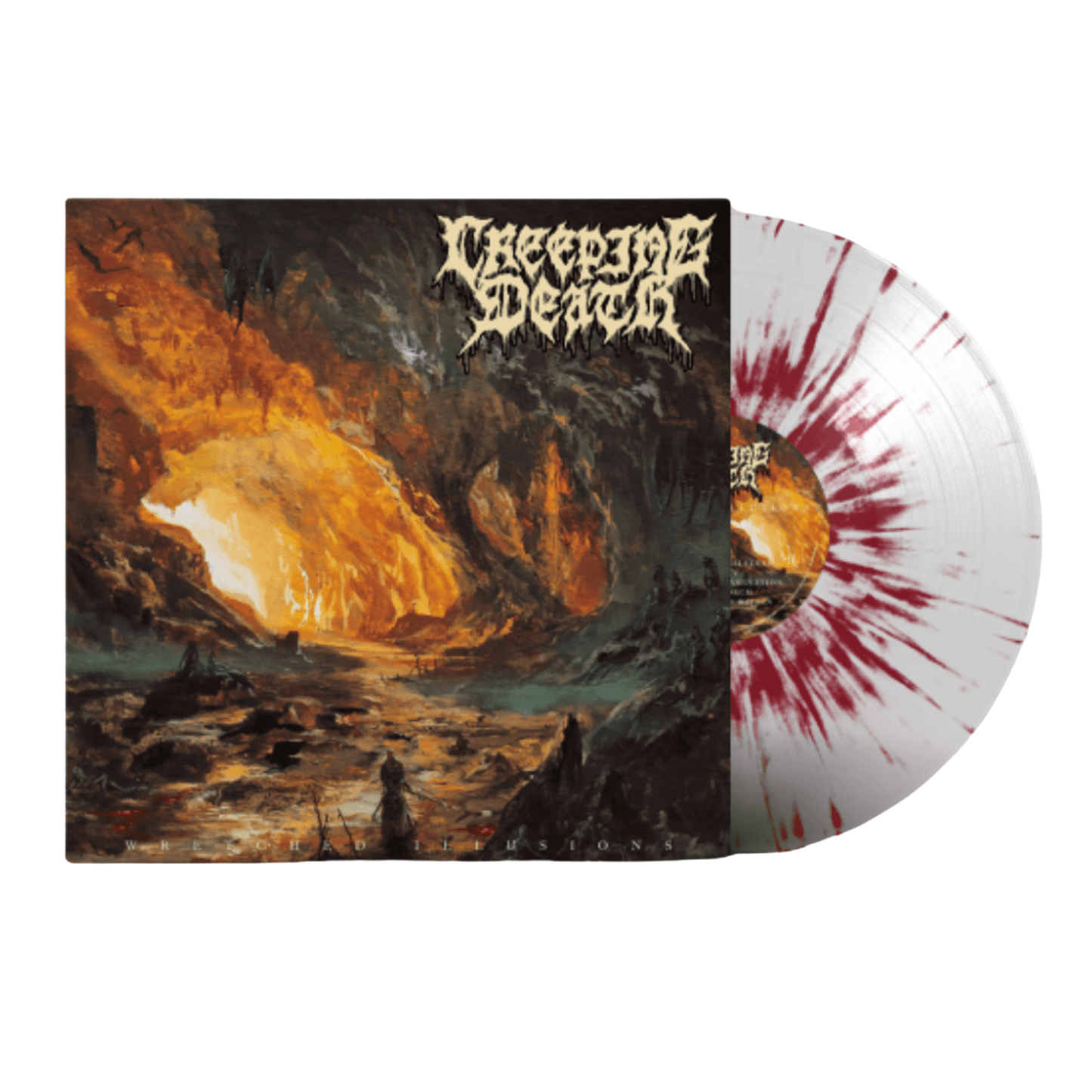 Creeping Death - "Wretched Illusions" Clear Blood Red Splatter Vinyl Record