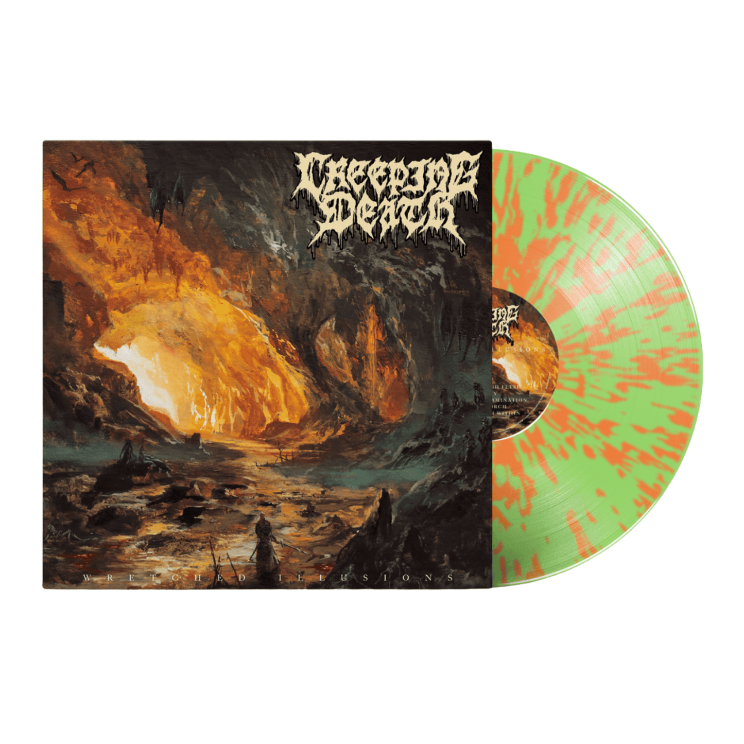 Creeping Death - "Wretched Illusions" Glow In The Dark Splatter Vinyl Record