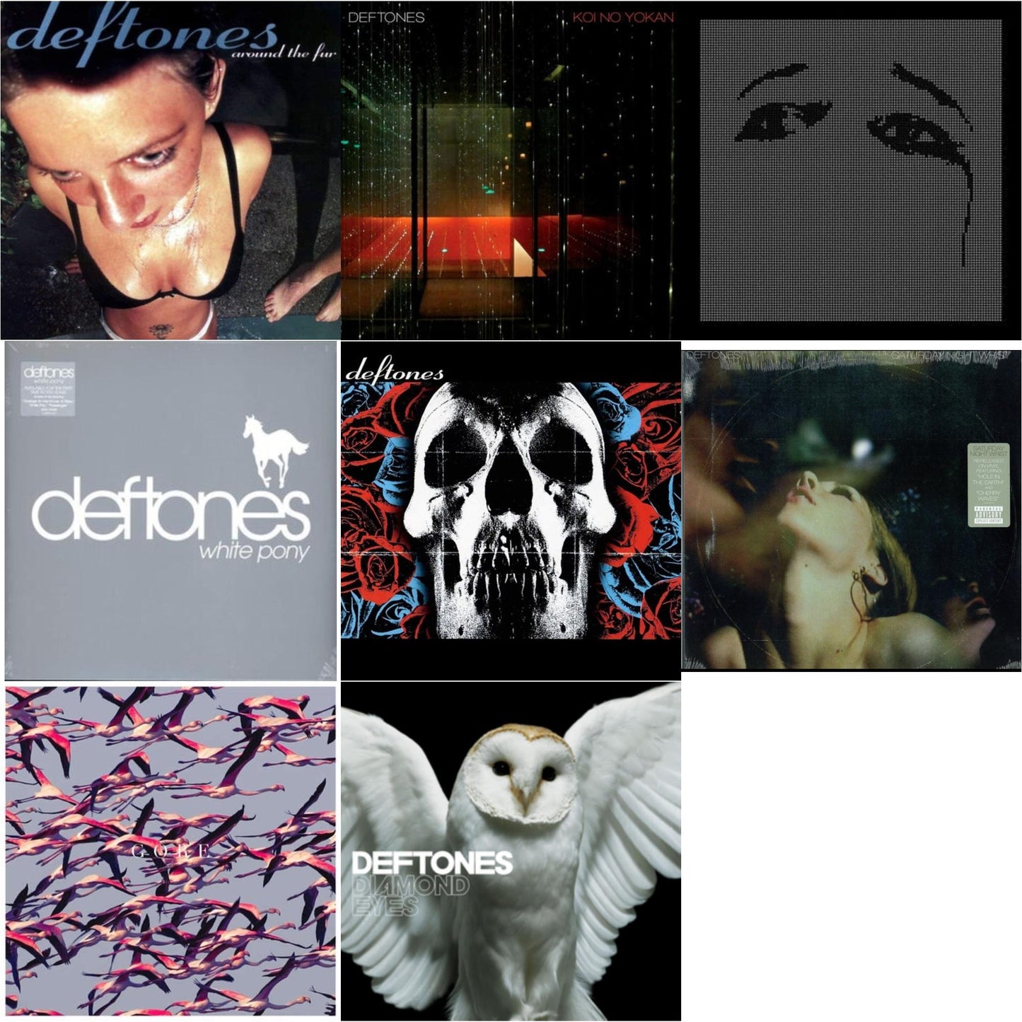 Deftones - Deftones & Ohms & Gore (White LP Vinyl) & Koi No Yokan & Saturday Night Wrist & Around The Fur (180G) & White Pony & Diamond Eyes