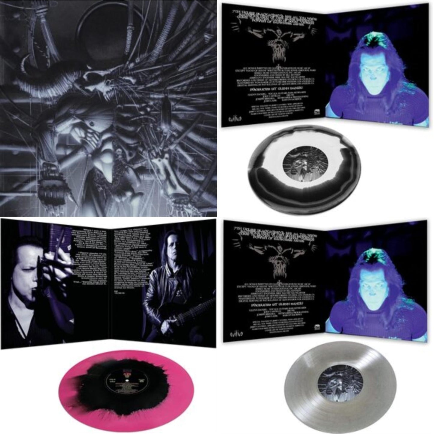 Danzig - Danzig 5: Blackacidevil (Black LP Vinyl) & Danzig 5: Blackacidevil (Black & White Haze LP Vinyl) & Sings Elvis (Pink & Black Haze LP Vinyl) & Danzig 5: Blackout (Glitter LP Vinyl)