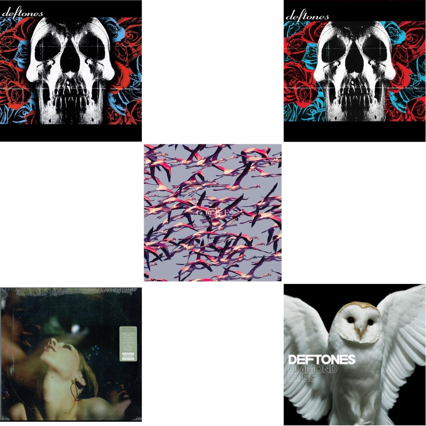 Deftones - Deftones & Deftones (X) (20Th Anniversary/Ruby Red LP Vinyl) & Gore (White LP Vinyl) & Saturday Night Wrist & Diamond Eyes