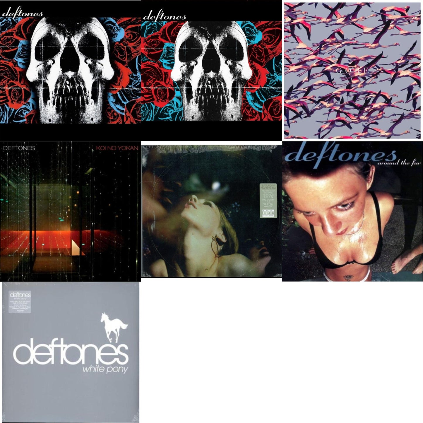 Deftones - Deftones & Deftones (X) (20Th Anniversary/Ruby Red LP Vinyl) & Gore (White LP Vinyl) & Koi No Yokan & Saturday Night Wrist & Around The Fur (180G) & White Pony