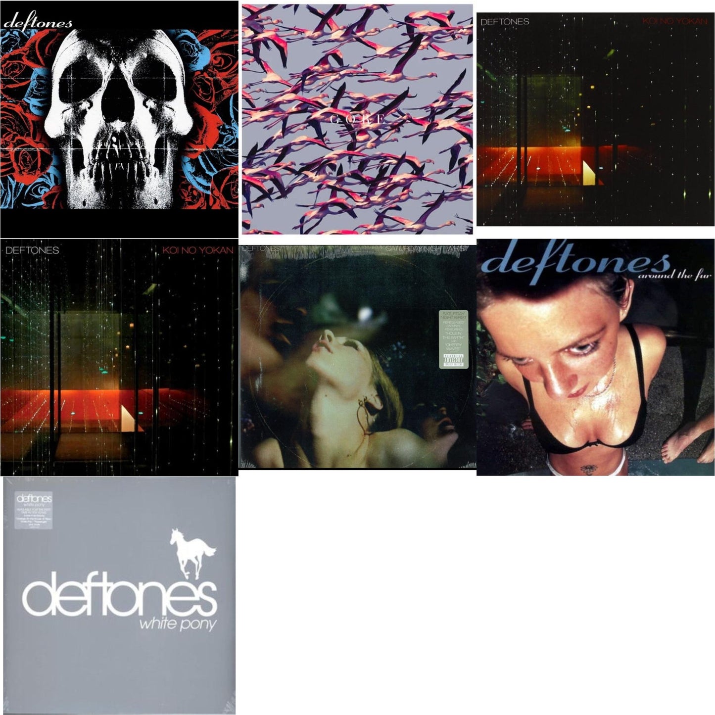Deftones - Deftones & Gore (White LP Vinyl) & Koi No Yokan & Koi No Yokan & Saturday Night Wrist & Around The Fur (180G) & White Pony