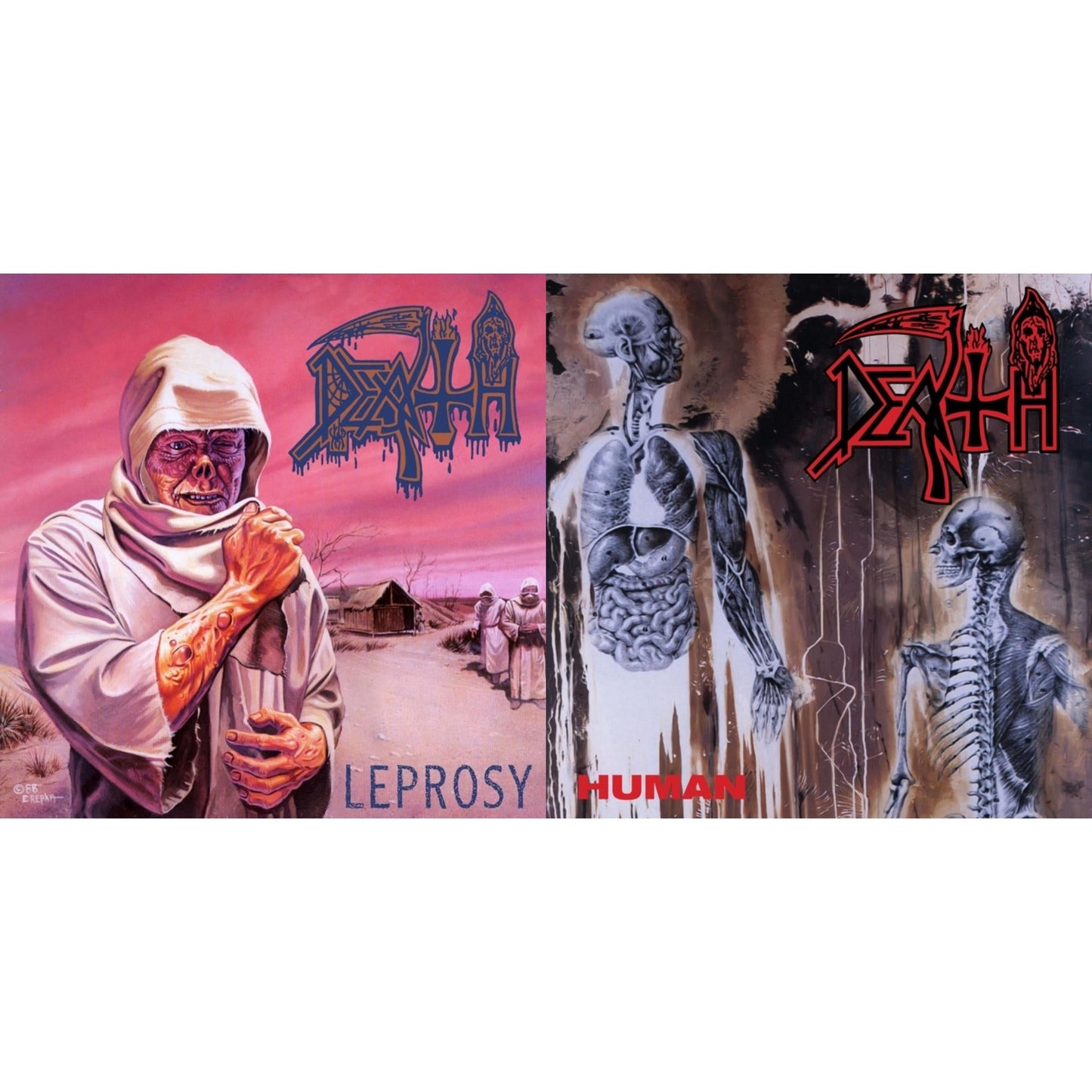 Death - Human (Remastered Reissue) & Leprosy (Reissue) - LP Vinyl Bundle