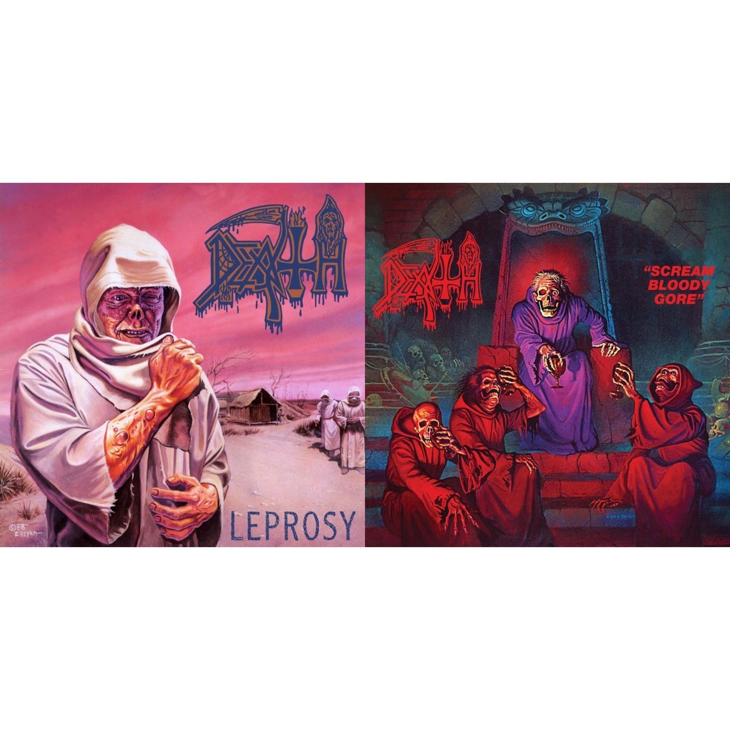 Death - Leprosy (Reissue) & Scream Bloody Gore (Reissue) - LP Vinyl Bundle