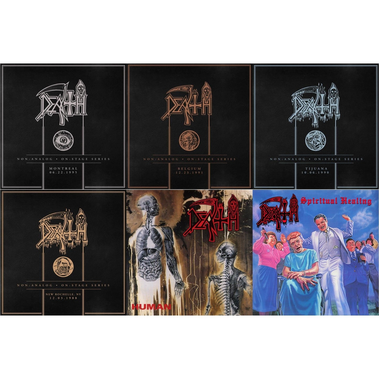 Death - Non:Analog - On:Stage Series - Montreal 06-22-1995 & Non:Analog - On:Stage Series - Belgium 12-23-1991 & Non:Analog - On:Stage Series - Tijuana 10-06-1990 & Non:Analog - On:Stage Series - New Rochelle, Ny 12-03-1988 & Human & Spiritual