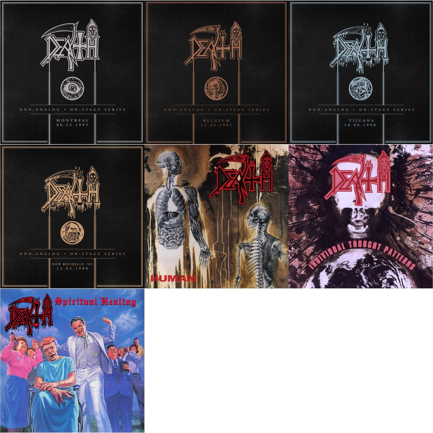 Death - Non:Analog - On:Stage Series - Montreal 06-22-1995 & Non:Analog - On:Stage Series - Belgium 12-23-1991 & Non:Analog - On:Stage Series - Tijuana 10-06-1990 & Non:Analog - On:Stage Series - New Rochelle, Ny 12-03-1988 & Human & Individual