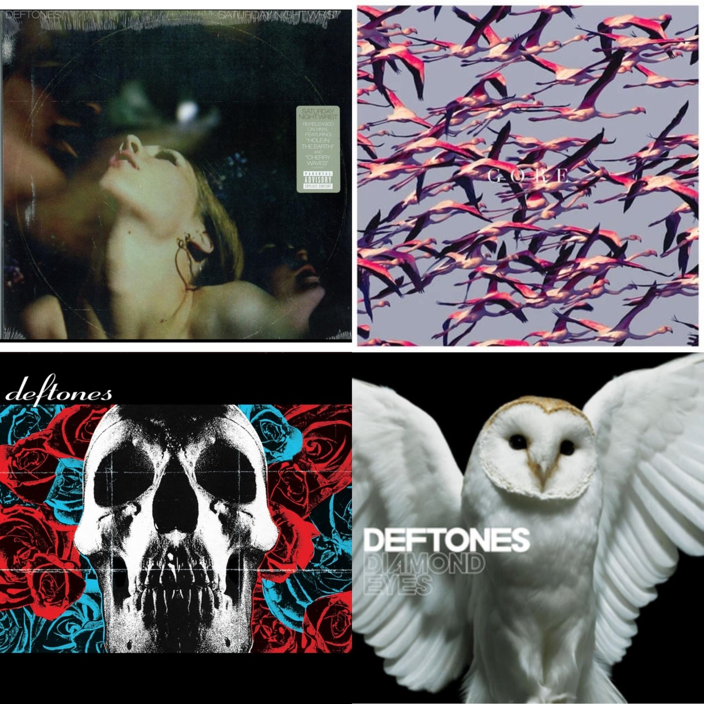 Deftones - Deftones (X) (20Th Anniversary/Ruby Red LP Vinyl) & Gore (White LP Vinyl) & Saturday Night Wrist & Diamond Eyes