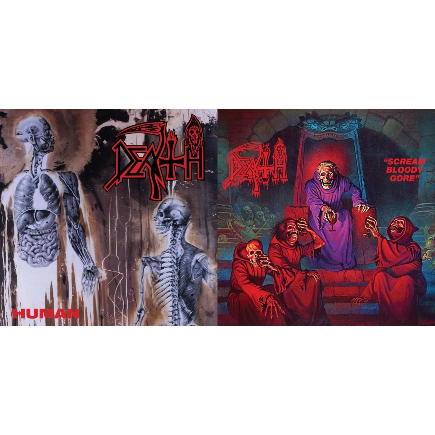 Death - Human (Remastered Reissue) & Scream Bloody Gore (Reissue) - LP Vinyl Bundle