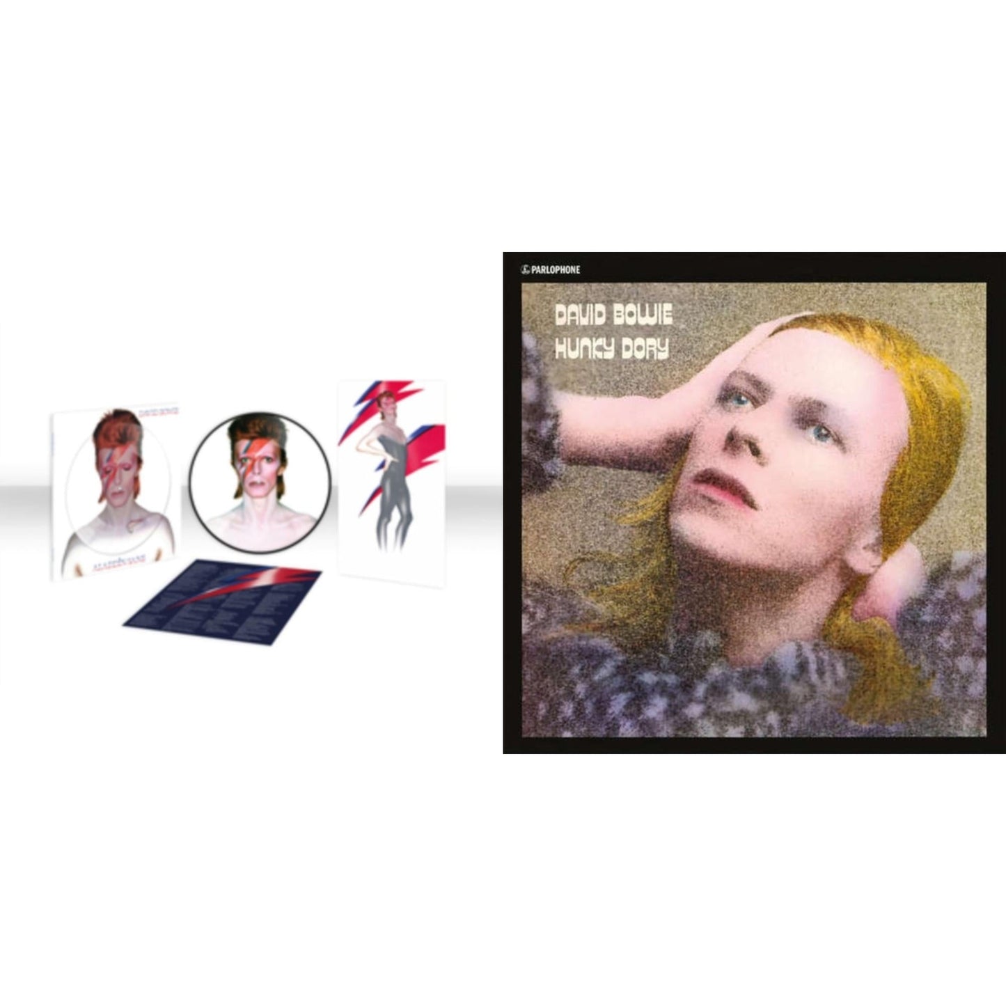 David Bowie - Aladdin Sane (2013 Remaster) (Picture Disc) & Hunky Dory - LP Vinyl Bundle