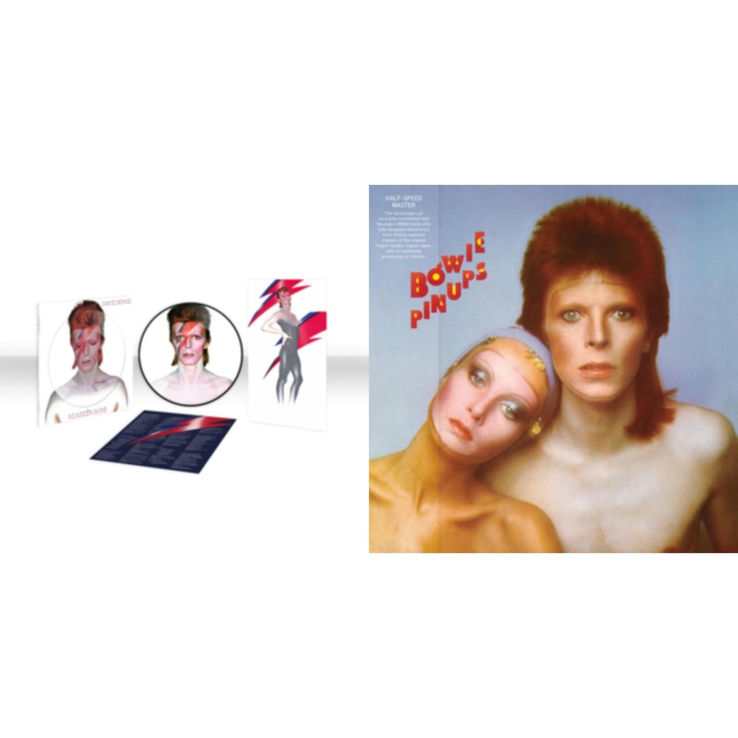David Bowie - Aladdin Sane (2013 Remaster) (Picture Disc) & Pinups (2015 Remaster) - LP Vinyl Bundle