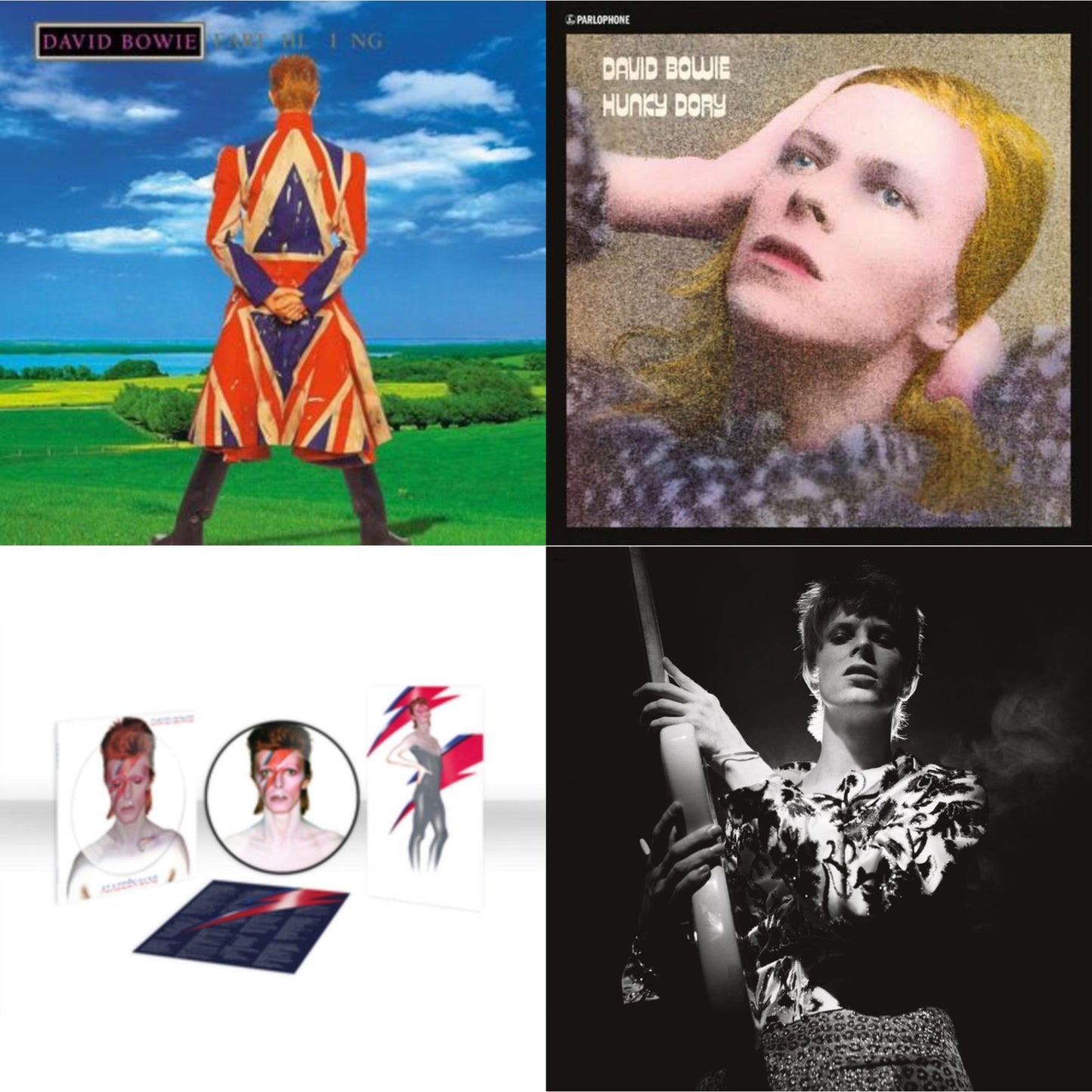David Bowie - Earthling (2021 Remaster/2LP) & Aladdin Sane (2013 Remaster) (Picture Disc) & Rock N Roll Star & Hunky Dory
