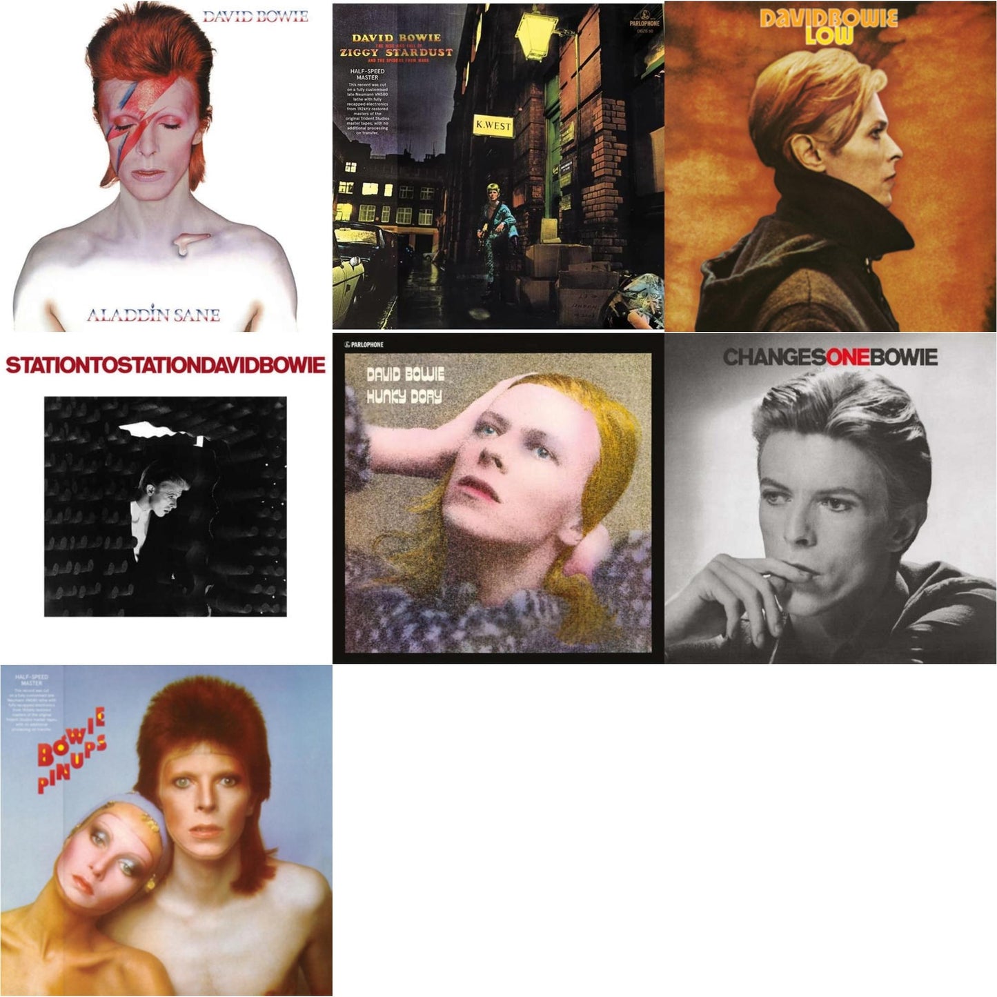 David Bowie - Low (2017 Remaster) & Station To Station (2016 Remastered Version) & Changesonebowie (180G) & Rise & Fall Of Ziggy Stardust & The Spiders From Mars (2012 Remaster/Half-Speed Master) & Pinups (2015 Remaster) & Aladdin Sane & Hunky Dory -