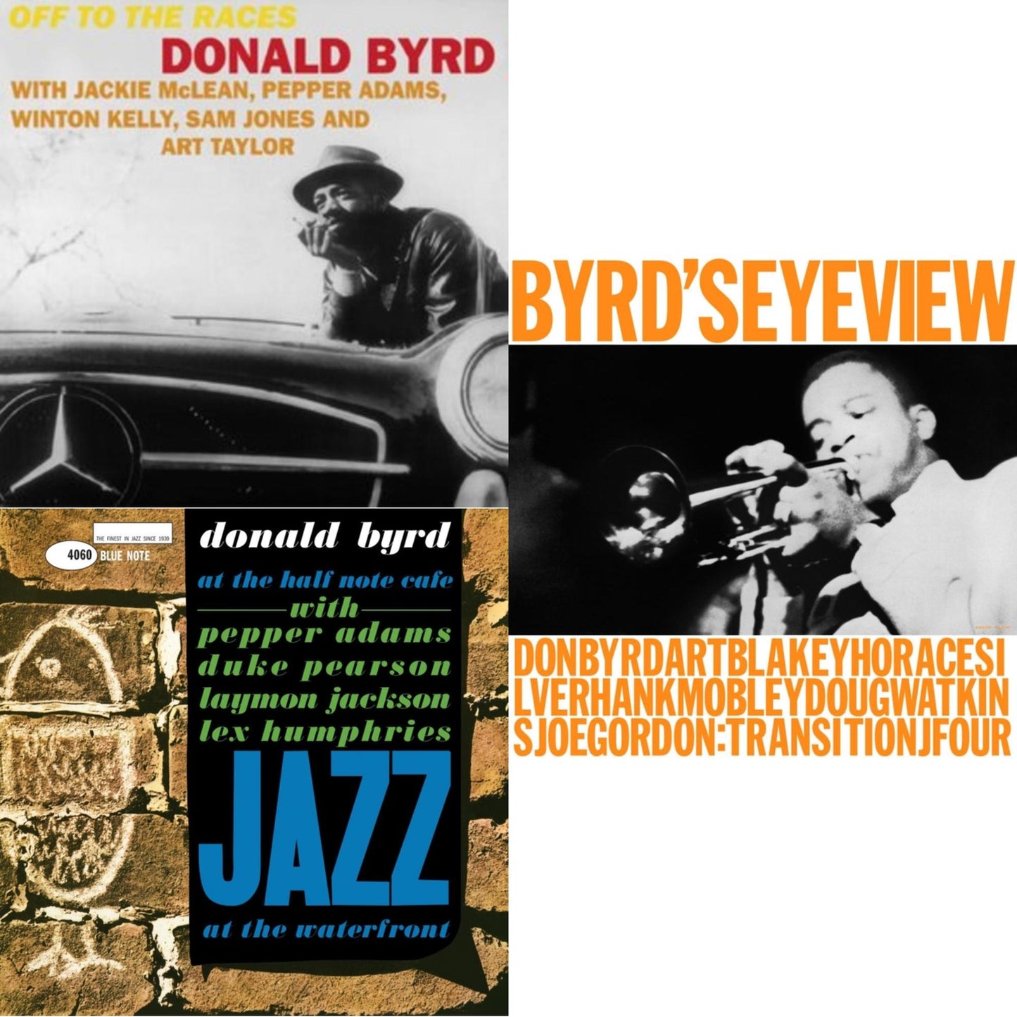 Donald Byrd - Off To The Races & At The Half Note Café, Vol.1 (Blue Note Tone Poet Series) & Byrd's Eye View (Blue Note Tone Poet Series) - LP Vinyl Bundle