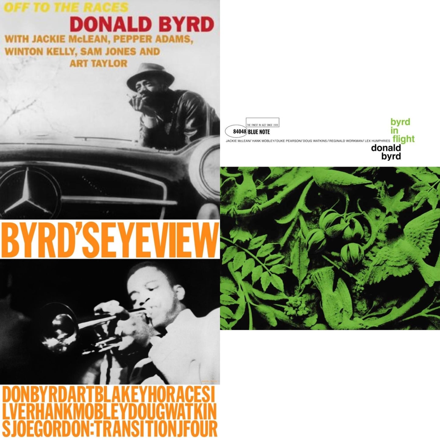 Donald Byrd - Off To The Races & Byrd's Eye View (Blue Note Tone Poet Series) & Byrd In Flight (Blue Note Tone Poet Series) - LP Vinyl Bundle