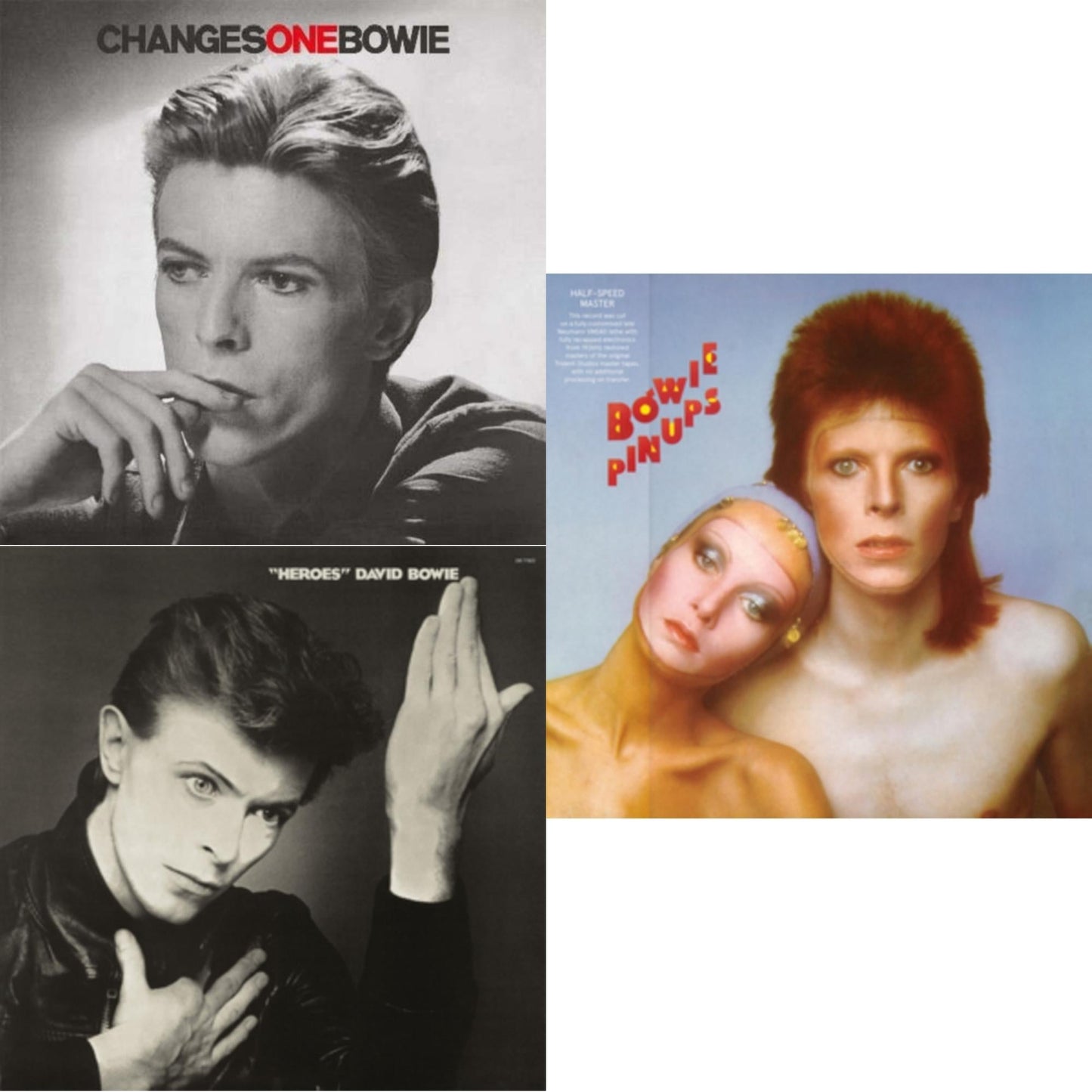 David Bowie - Changesonebowie (180G) & Heroes (2017 Remaster) & Pinups (2015 Remaster) - LP Vinyl Bundle