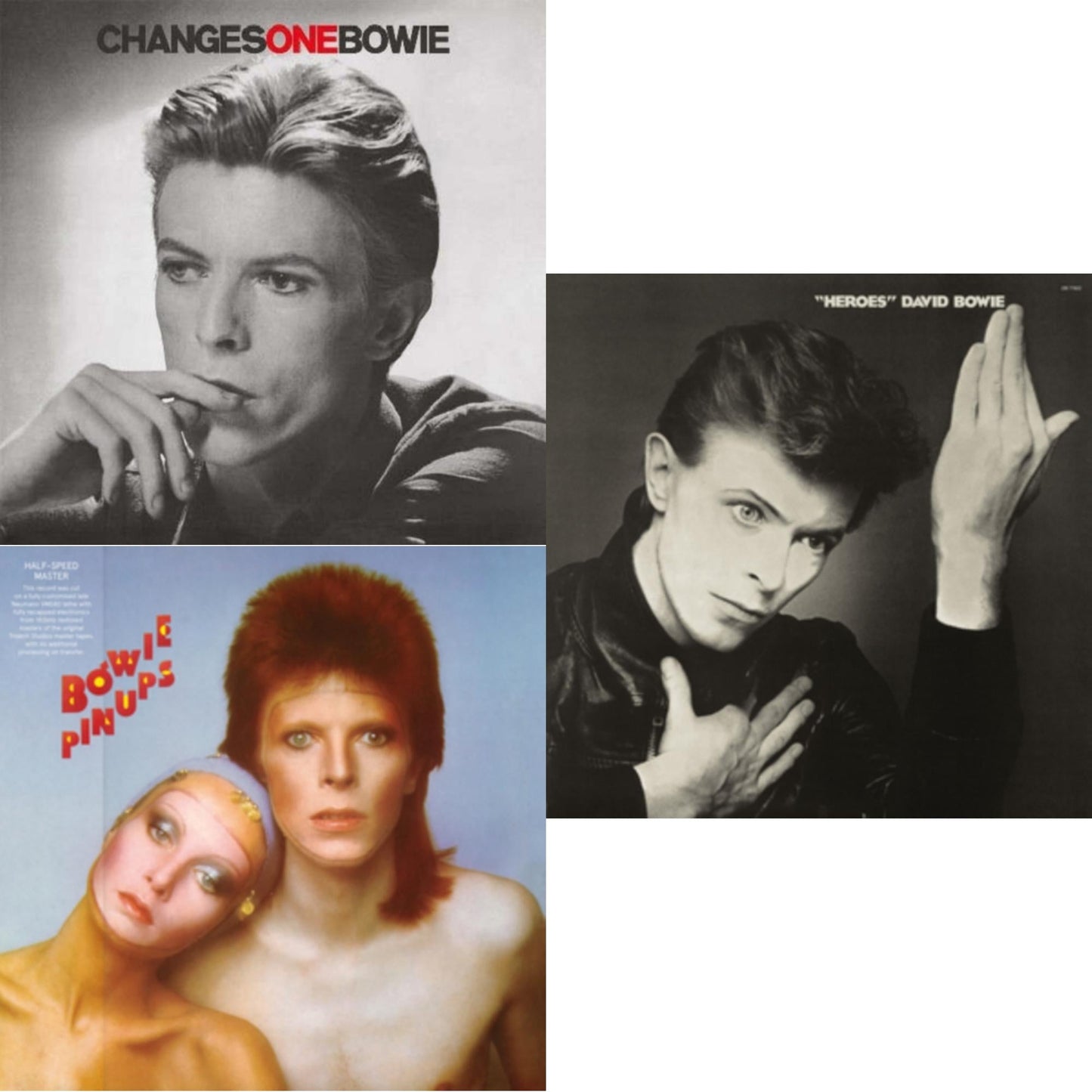 David Bowie - Changesonebowie (180G) & Pinups (2015 Remaster) & Heroes (2017 Remaster) - LP Vinyl Bundle