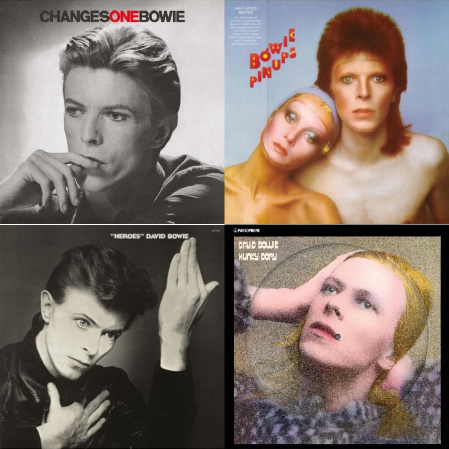 David Bowie - Heroes (2017 Remaster) & Changesonebowie (180G) & Hunky Dory (2015 Remaster/50Th Anniv/Picture Disc) & Pinups (2015 Remaster) - LP Vinyl Bundle