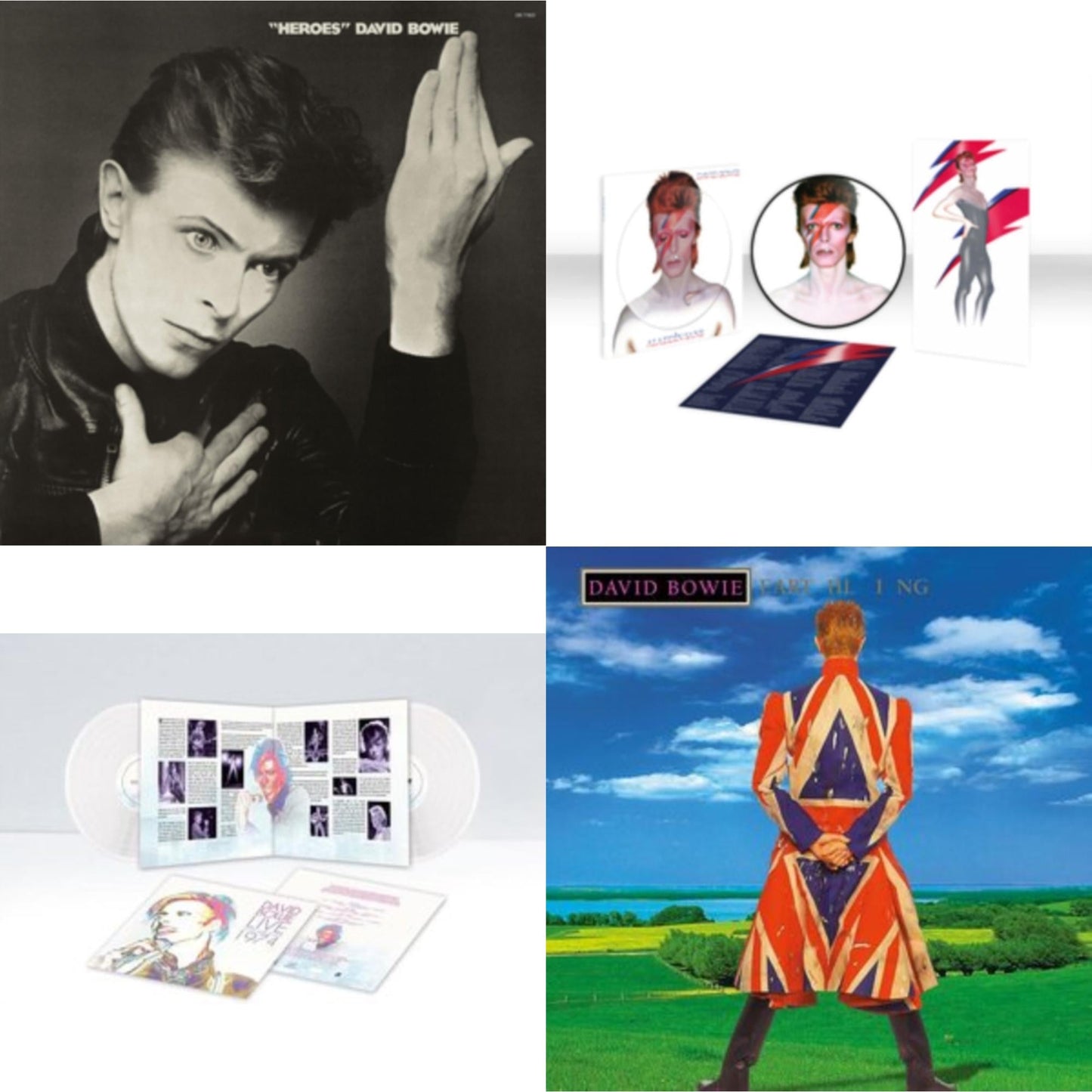 David Bowie - Earthling (2021 Remaster/2LP) & Heroes (2017 Remaster) & Live Los Angeles 1974 (White LP Vinyl/Limited) & Aladdin Sane (2013 Remaster) (Picture Disc)