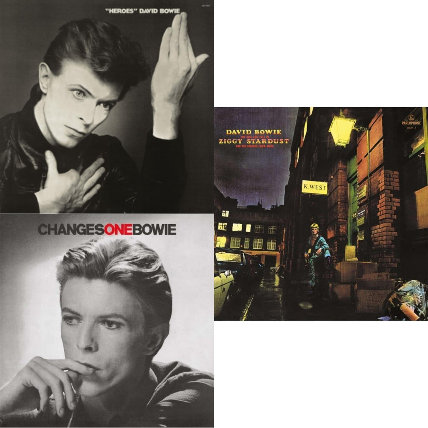 David Bowie - Heroes (2017 Remaster) & Changesonebowie (180G) & Rise & Fall Of Ziggy Stardust (2012 Remaster) - LP Vinyl Bundle