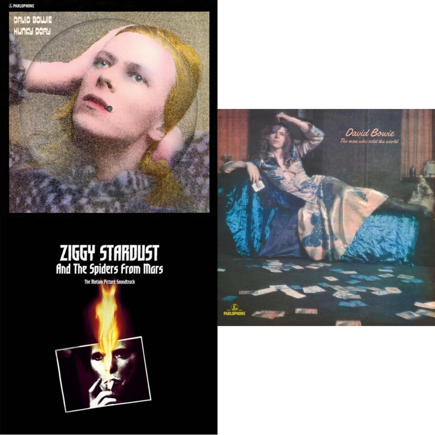David Bowie - Hunky Dory (2015 Remaster/50Th Anniv/Picture Disc) & Ziggy Stardust & The Spiders From Mars Ost (2LP) & Man Who Sold The World (2015 Remaster)