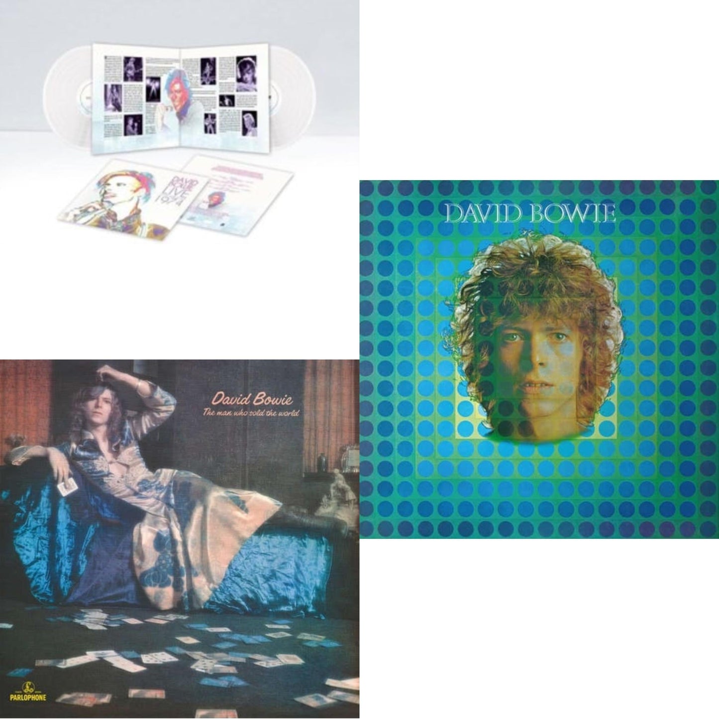 David Bowie - Live Los Angeles 1974 (White LP Vinyl/Limited) & Man Who Sold The World (2015 Remaster) & David Bowie Aka Space Oddity