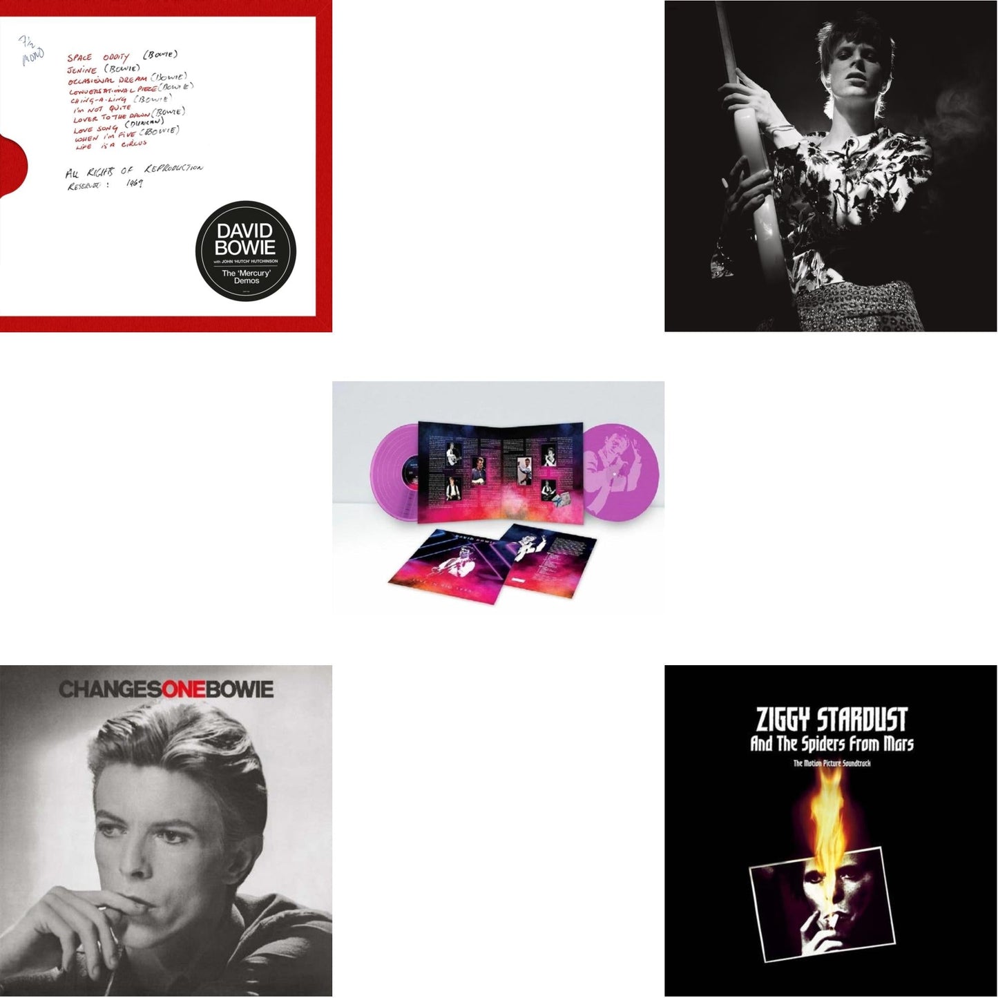 David Bowie - Mercury Demos & Changesonebowie (180G) & Live In Rio 1990 (Pink LP Vinyl/180G/Limited) & Rock N Roll Star & Ziggy Stardust & The Spiders From Mars Ost (2LP)