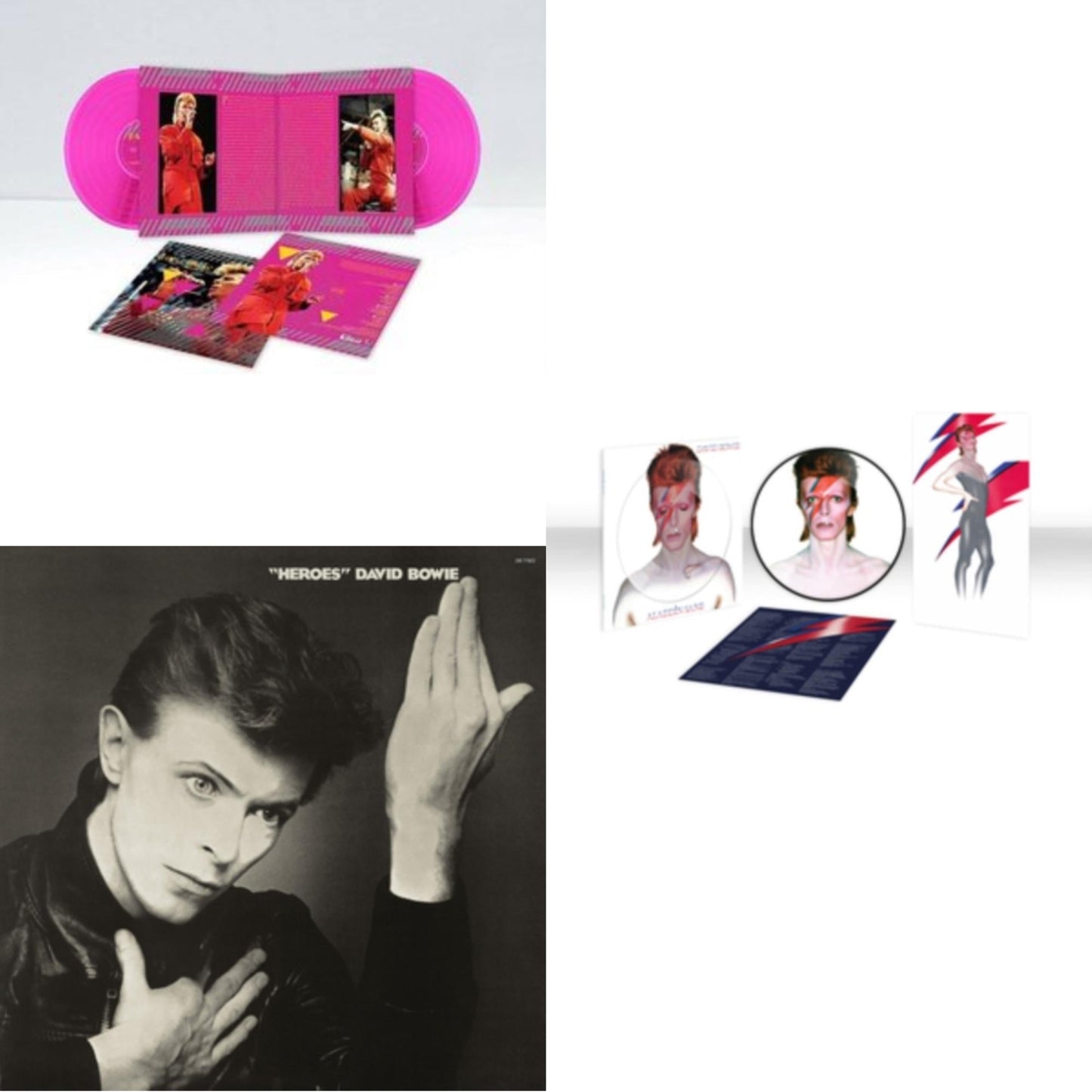 David Bowie - Heroes (2017 Remaster) & Montreal '87 (Limited/Pink LP Vinyl) & Aladdin Sane (2013 Remaster) (Picture Disc)