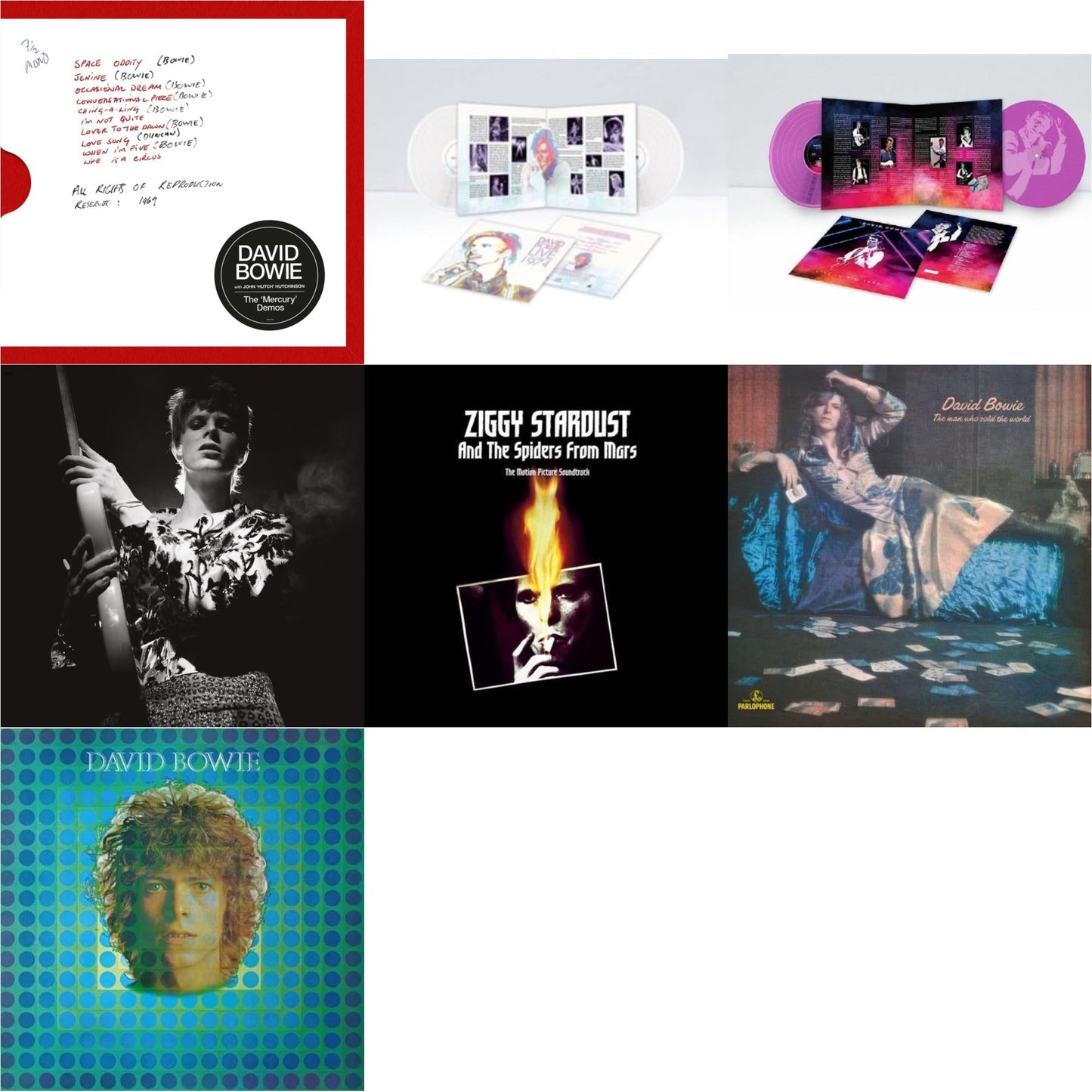 David Bowie - Mercury Demos & Live Los Angeles 1974 (White LP Vinyl/Limited) & Live In Rio 1990 (Pink LP Vinyl/180G/Limited) & Rock N Roll Star & Ziggy Stardust & The Spiders From Mars Ost (2LP) & Man Who Sold The World (2015 Remaster) & David Bowie