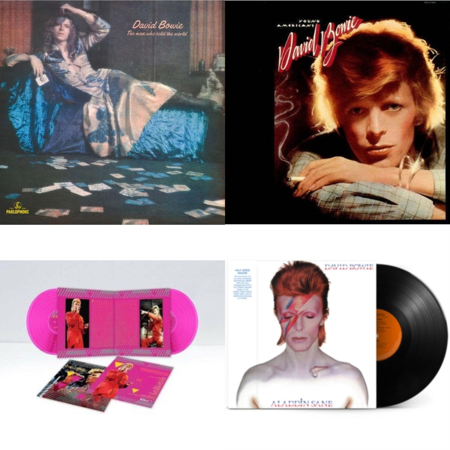 David Bowie - Young Americans (2016 Remastered Version) & Montreal '87 (Limited/Pink LP Vinyl) & Aladdin Sane (2013 Remaster) (Half Speed Master) & Man Who Sold The World (2015 Remaster)
